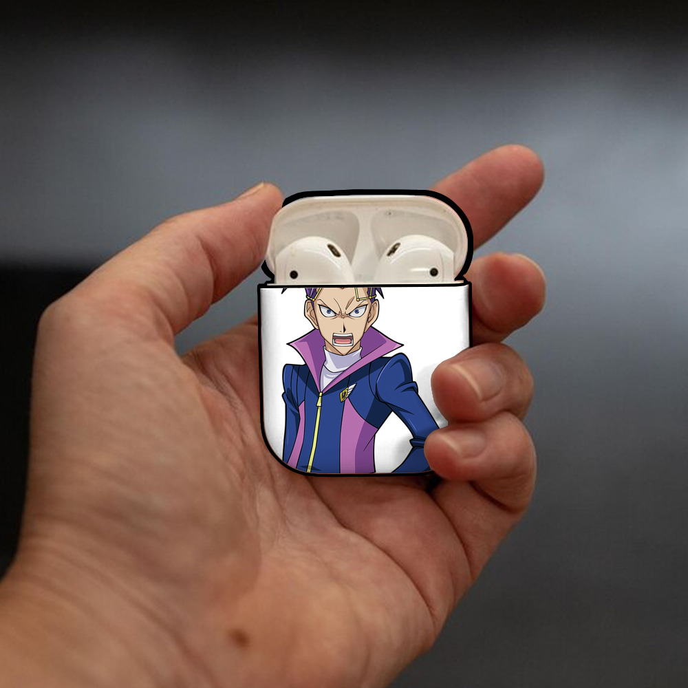 遊☆戯☆王 Yu-Gi-Oh! AirPods 第2世代保護ケース ハードシェル ブラック 耐衝撃・防指紋・カラビナ付き