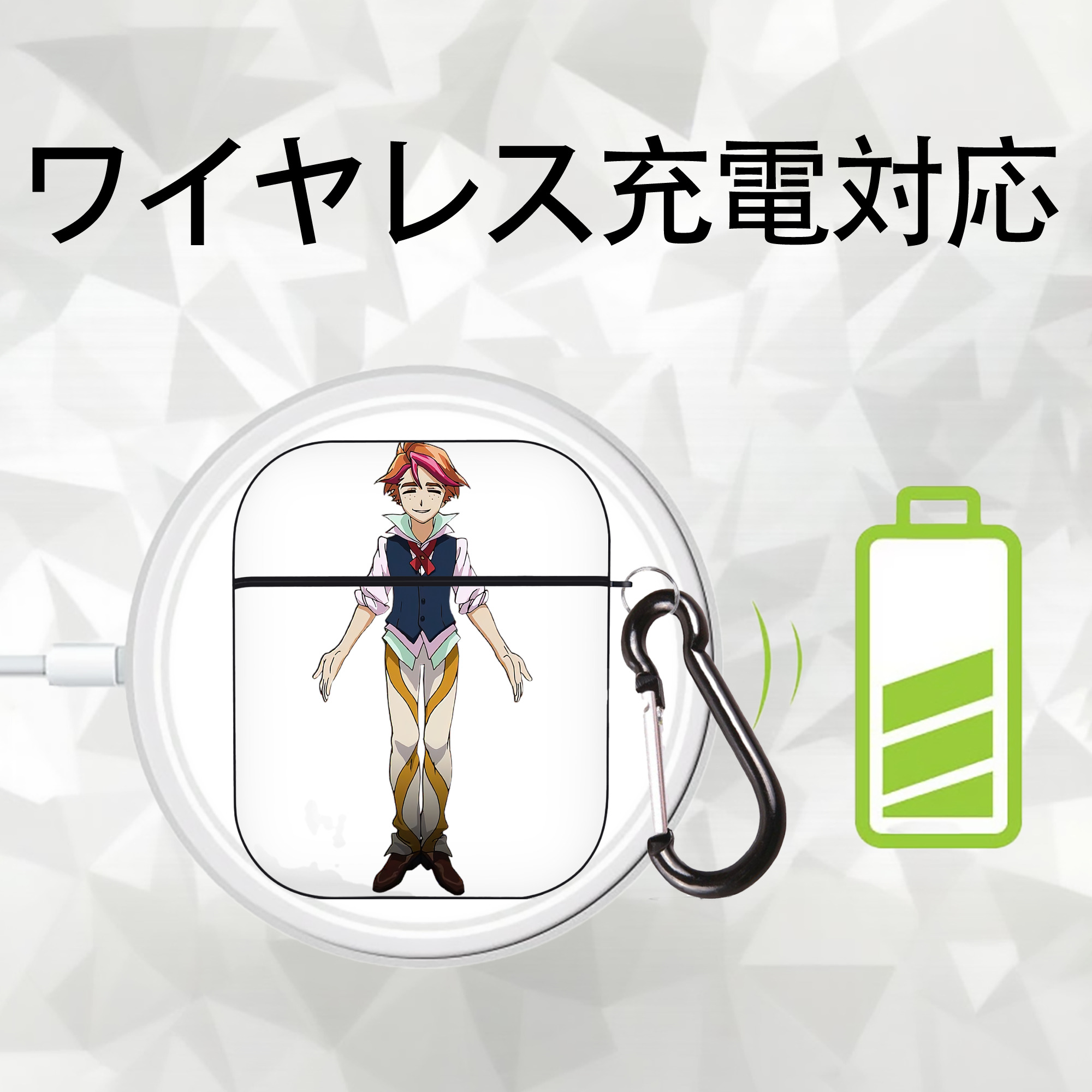 遊☆戯☆王 Yu-Gi-Oh! AirPods 第2世代保護ケース ハードシェル ブラック 耐衝撃・防指紋・カラビナ付き