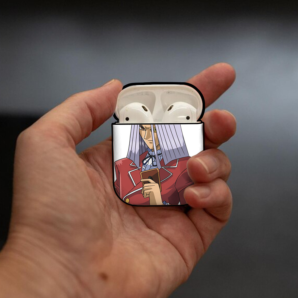 遊☆戯☆王 Yu-Gi-Oh! AirPods 第2世代保護ケース ハードシェル ブラック 耐衝撃・防指紋・カラビナ付き
