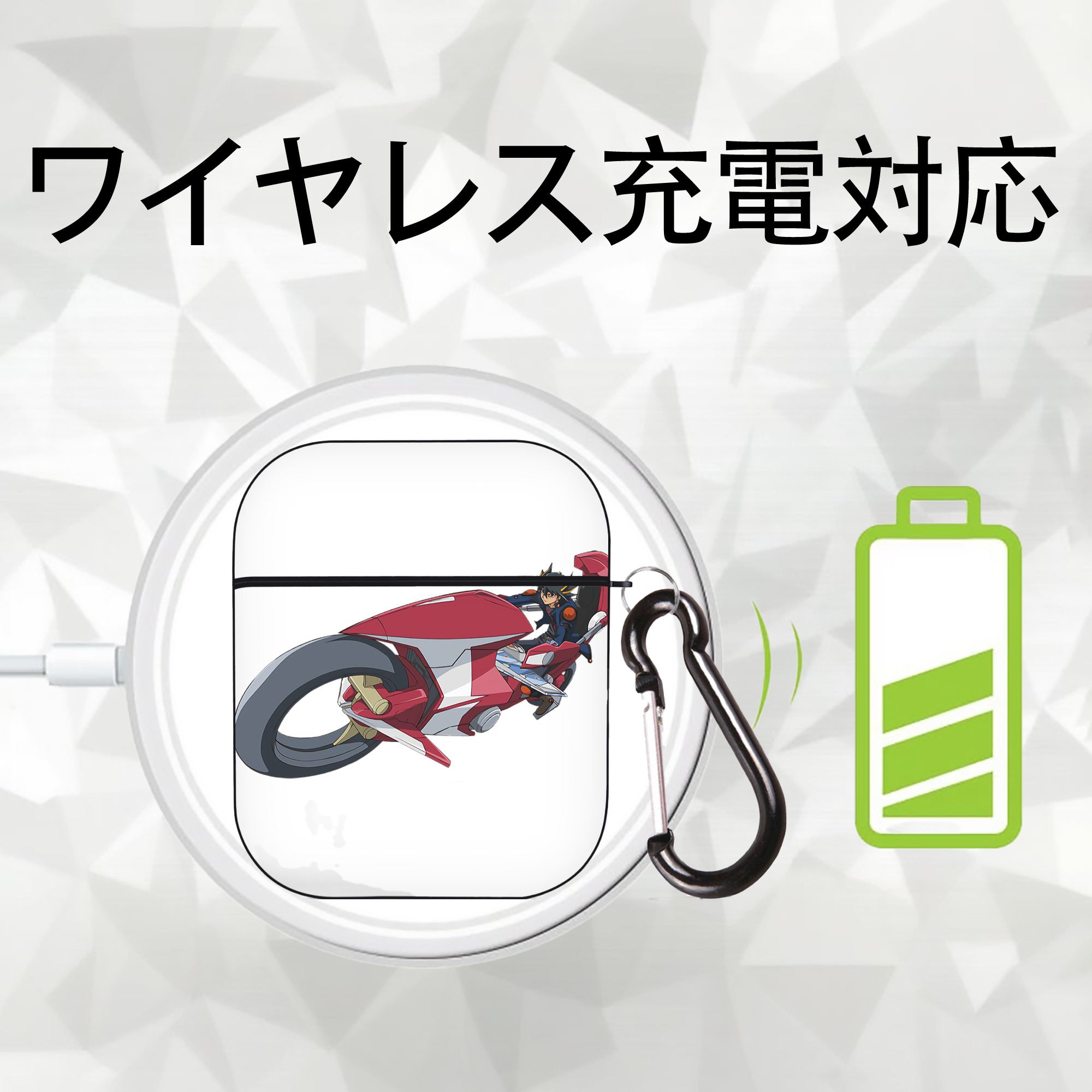 遊☆戯☆王 Yu-Gi-Oh! AirPods 第2世代保護ケース ハードシェル ブラック 耐衝撃・防指紋・カラビナ付き