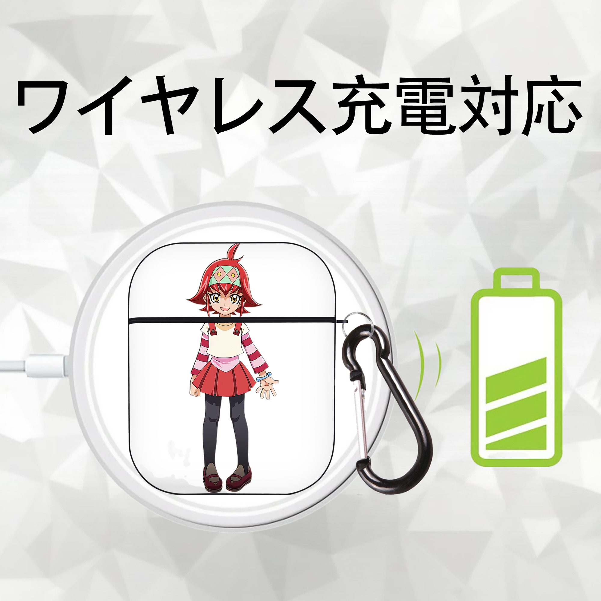 遊☆戯☆王 Yu-Gi-Oh! AirPods 第2世代保護ケース ハードシェル ブラック 耐衝撃・防指紋・カラビナ付き