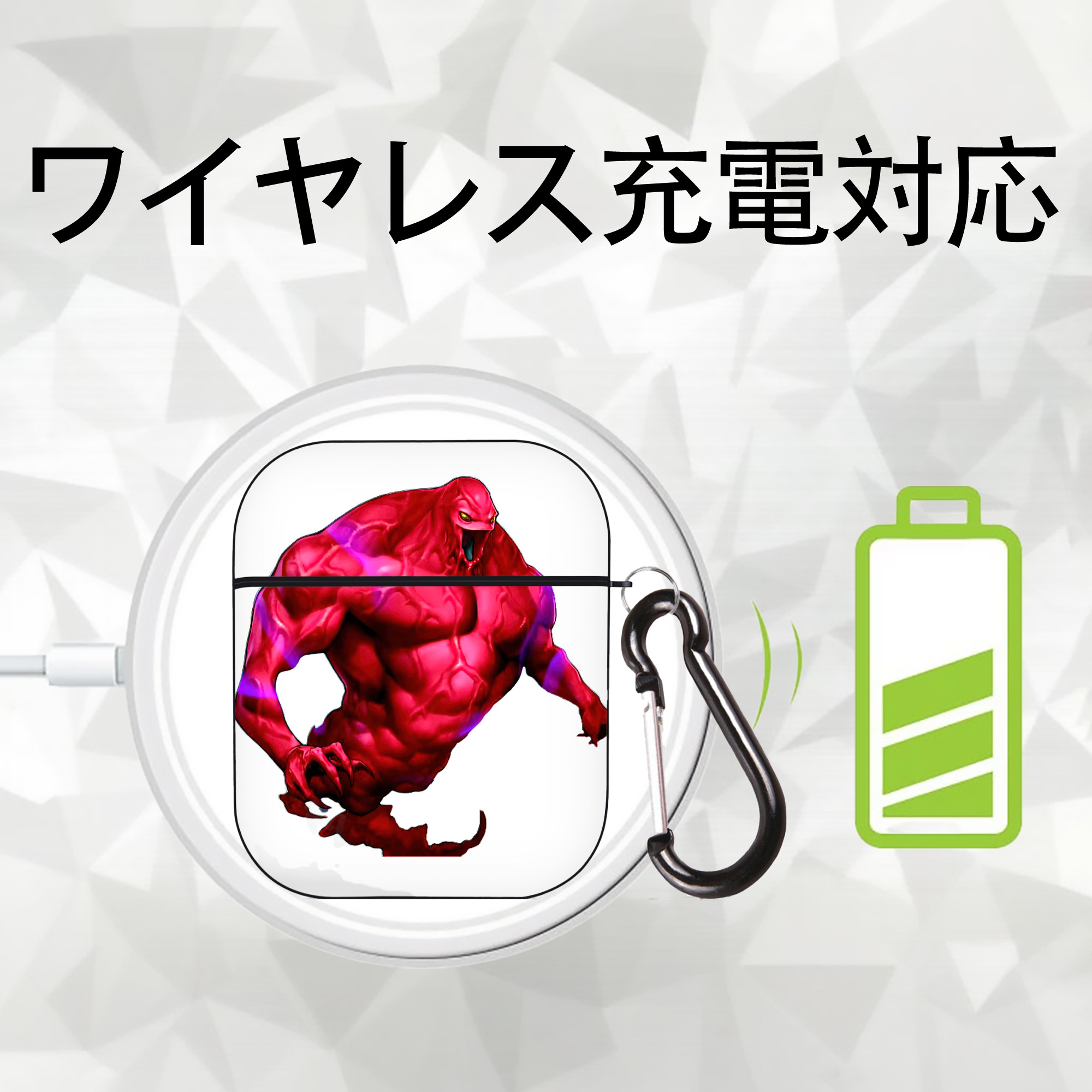 遊☆戯☆王 Yu-Gi-Oh! AirPods 第2世代保護ケース ハードシェル ブラック 耐衝撃・防指紋・カラビナ付き