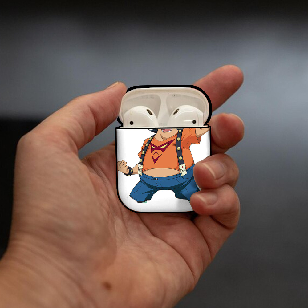 遊☆戯☆王 Yu-Gi-Oh! AirPods 第2世代保護ケース ハードシェル ブラック 耐衝撃・防指紋・カラビナ付き