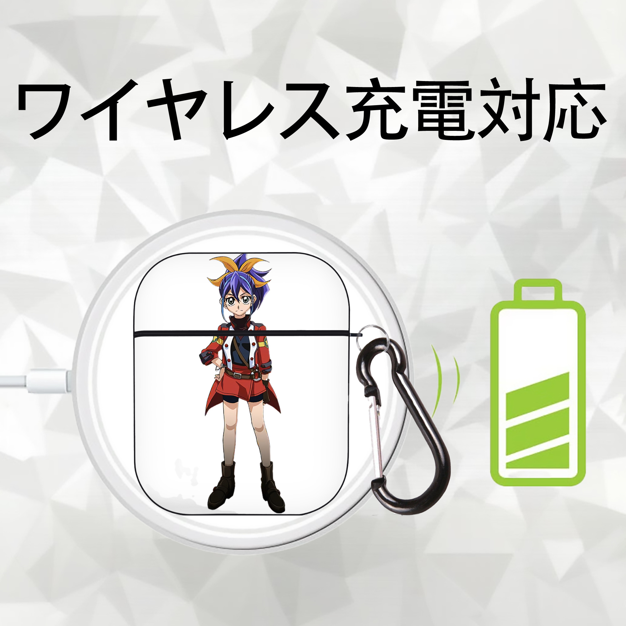 遊☆戯☆王 Yu-Gi-Oh! AirPods 第2世代保護ケース ハードシェル ブラック 耐衝撃・防指紋・カラビナ付き