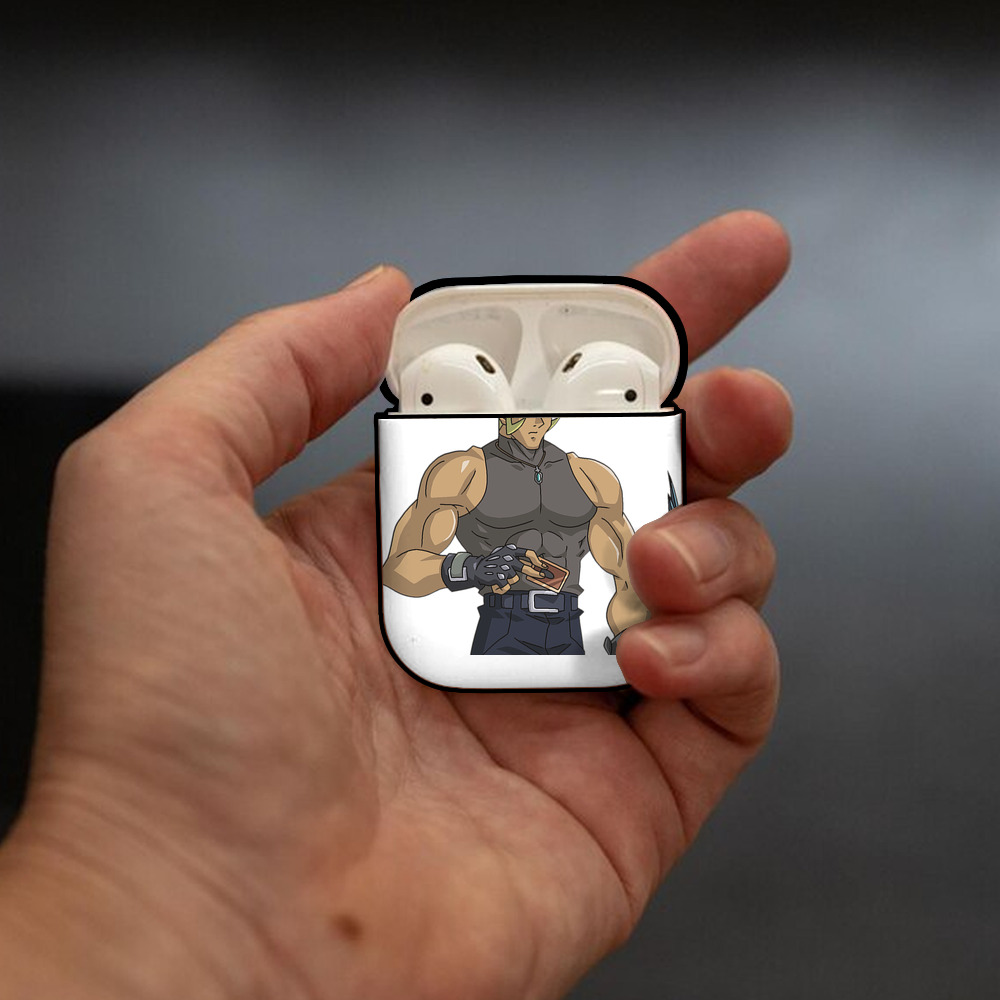 遊☆戯☆王 Yu-Gi-Oh! AirPods 第2世代保護ケース ハードシェル ブラック 耐衝撃・防指紋・カラビナ付き