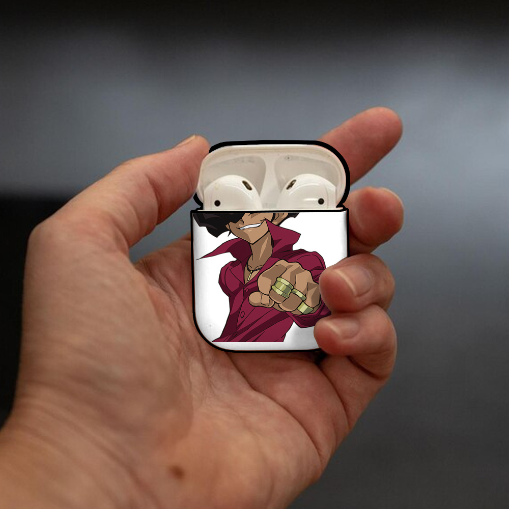 遊☆戯☆王 Yu-Gi-Oh! AirPods 第2世代保護ケース ハードシェル ブラック 耐衝撃・防指紋・カラビナ付き