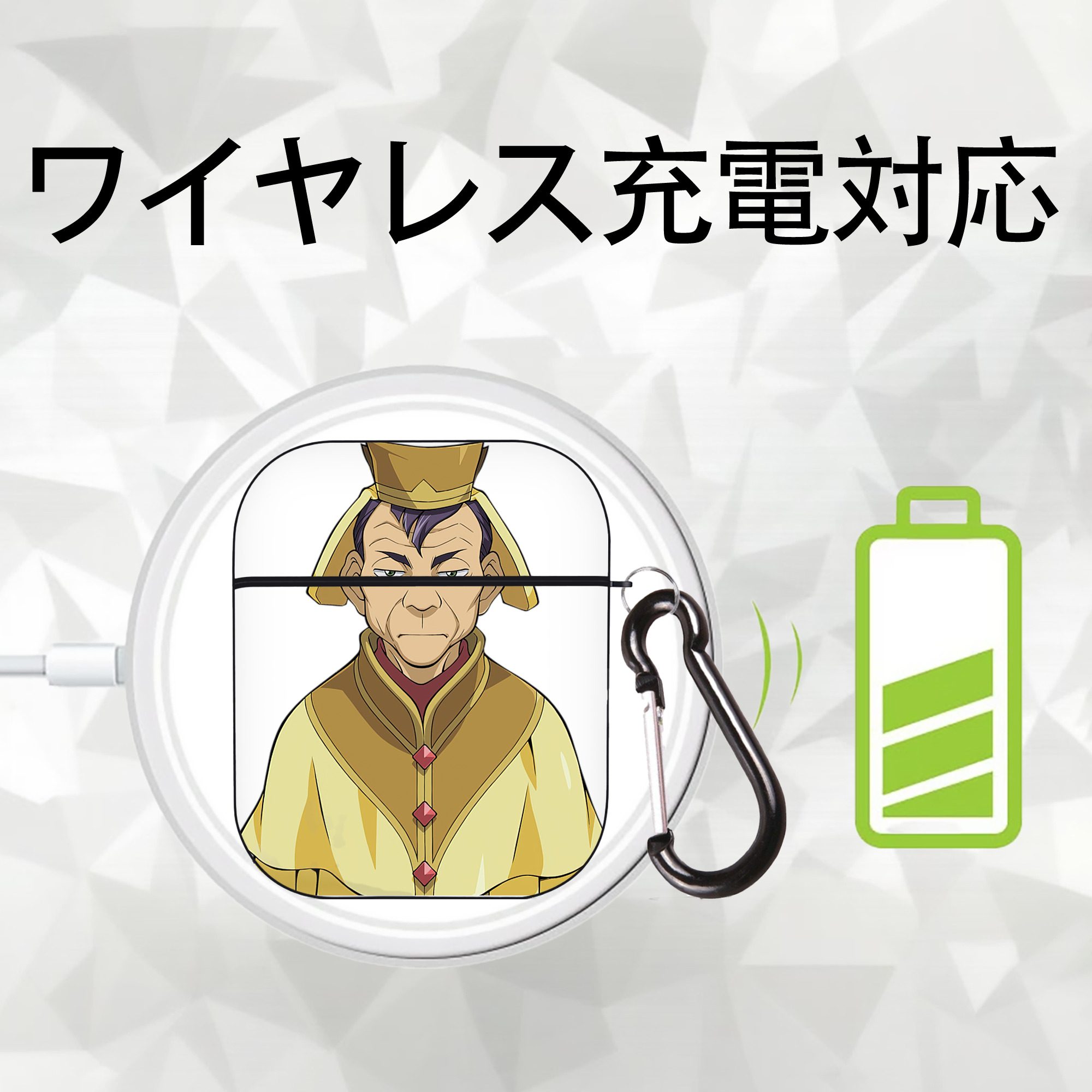 遊☆戯☆王 Yu-Gi-Oh! AirPods 第2世代保護ケース ハードシェル ブラック 耐衝撃・防指紋・カラビナ付き