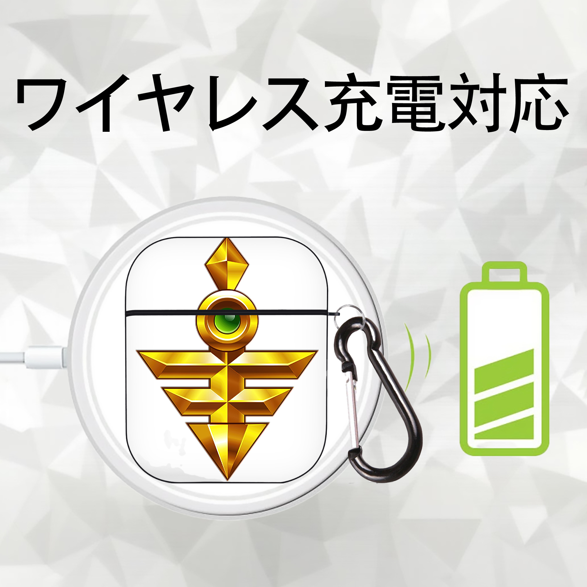 遊☆戯☆王 Yu-Gi-Oh! AirPods 第2世代保護ケース ハードシェル ブラック 耐衝撃・防指紋・カラビナ付き
