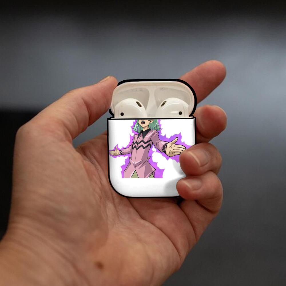 遊☆戯☆王 Yu-Gi-Oh! AirPods 第2世代保護ケース ハードシェル ブラック 耐衝撃・防指紋・カラビナ付き