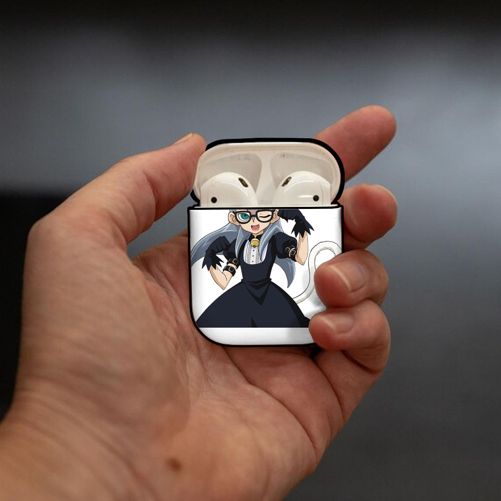 遊☆戯☆王 Yu-Gi-Oh! AirPods 第2世代保護ケース ハードシェル ブラック 耐衝撃・防指紋・カラビナ付き