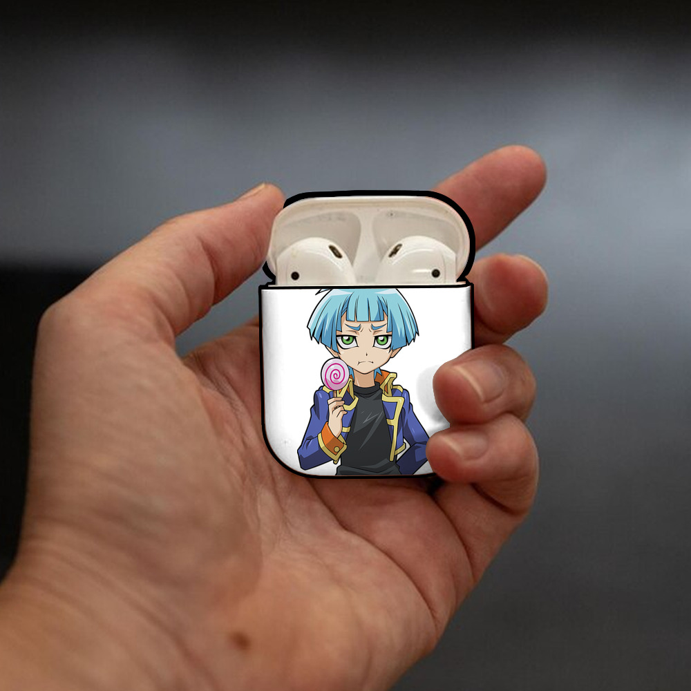 遊☆戯☆王 Yu-Gi-Oh! AirPods 第2世代保護ケース ハードシェル ブラック 耐衝撃・防指紋・カラビナ付き