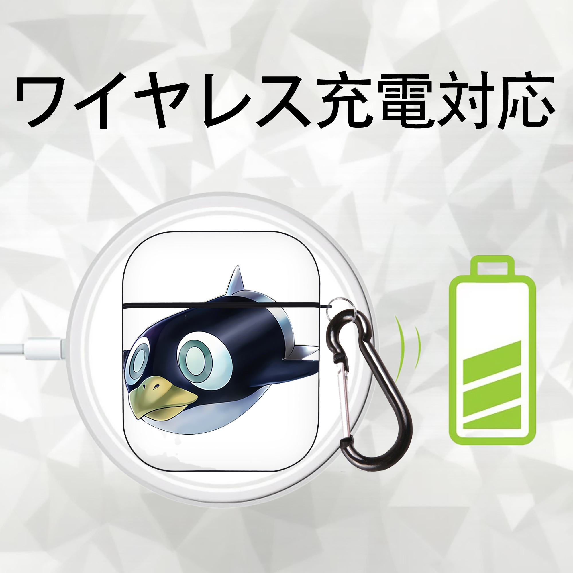 遊☆戯☆王 Yu-Gi-Oh! AirPods 第2世代保護ケース ハードシェル ブラック 耐衝撃・防指紋・カラビナ付き