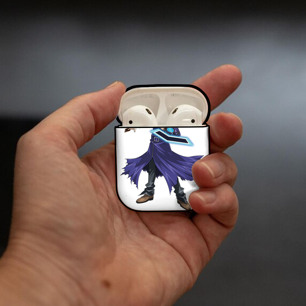 遊☆戯☆王 Yu-Gi-Oh! AirPods 第2世代保護ケース ハードシェル ブラック 耐衝撃・防指紋・カラビナ付き