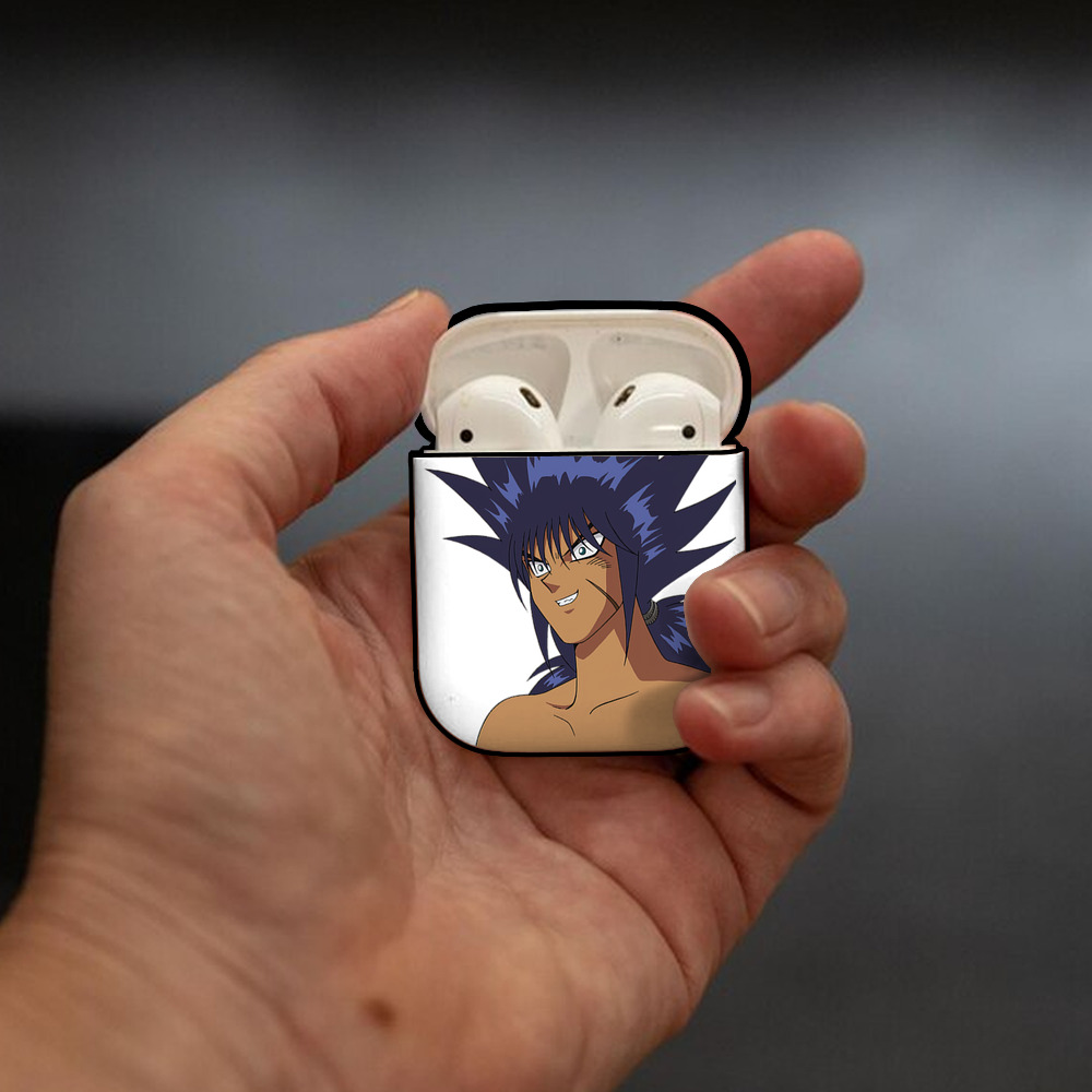 遊☆戯☆王 Yu-Gi-Oh! AirPods 第2世代保護ケース ハードシェル ブラック 耐衝撃・防指紋・カラビナ付き