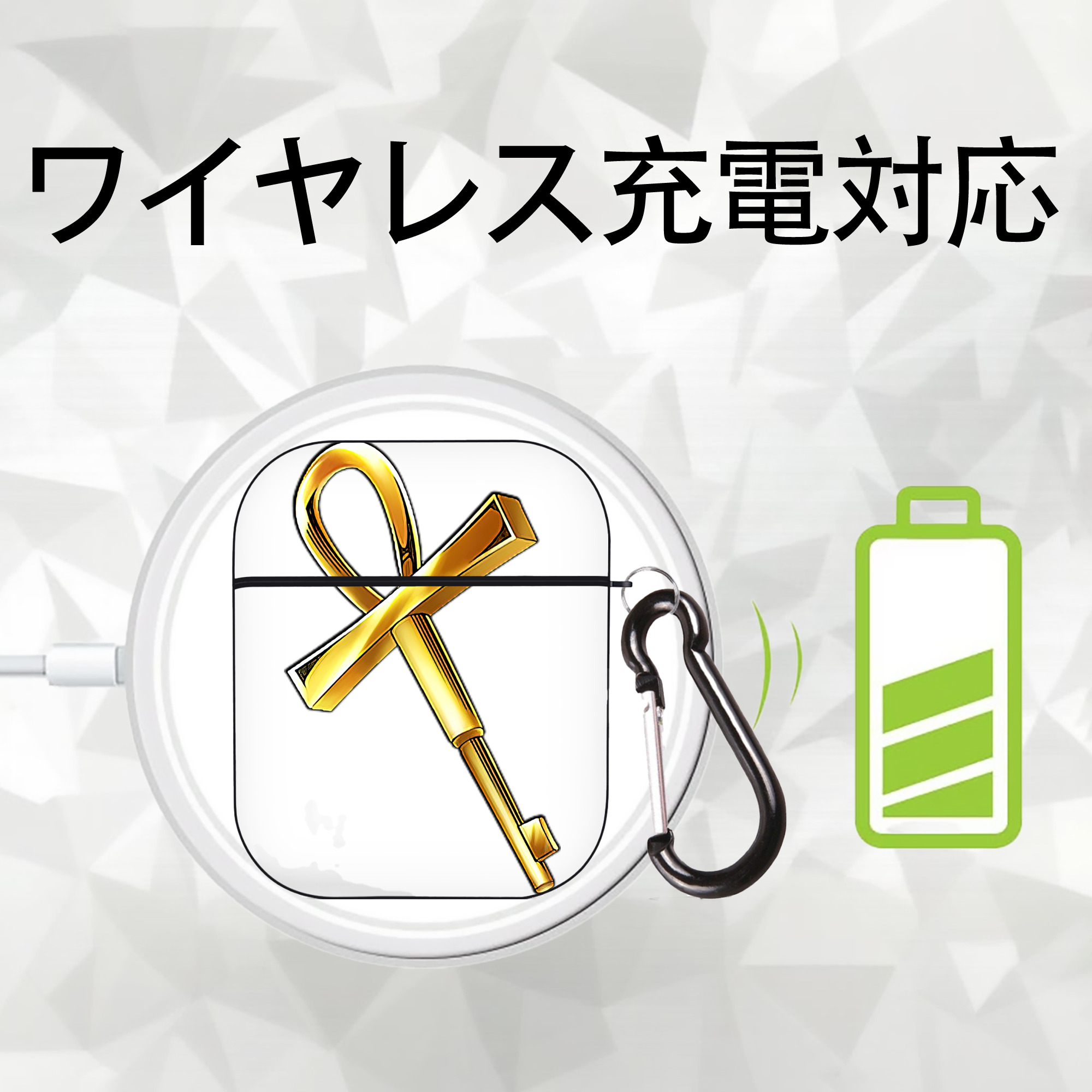 遊☆戯☆王 Yu-Gi-Oh! AirPods 第2世代保護ケース ハードシェル ブラック 耐衝撃・防指紋・カラビナ付き
