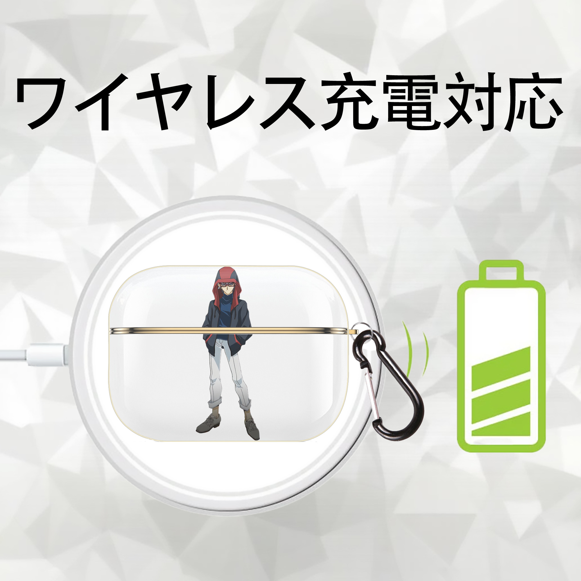 遊☆戯☆王 Yu-Gi-Oh! 【AirPods Pro用】ハードシェル保護ケース｜耐衝撃・防指紋・カラビナ付き商品仕様