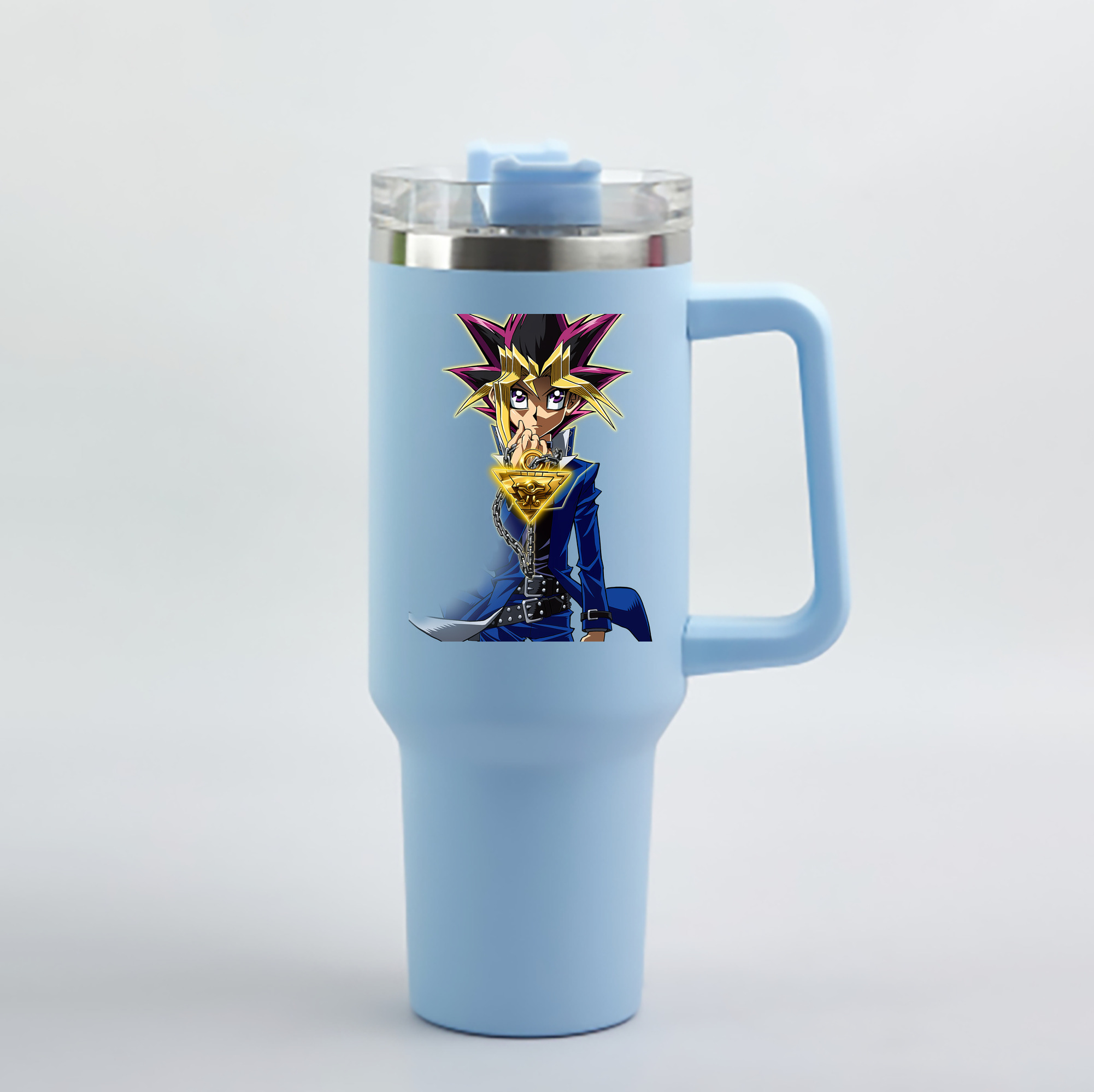 （画像用） 遊☆戯☆王 Yu-Gi-Oh! 1200mL車用タンブラー - クリスタルステッカー（プラスチックストロー付き）