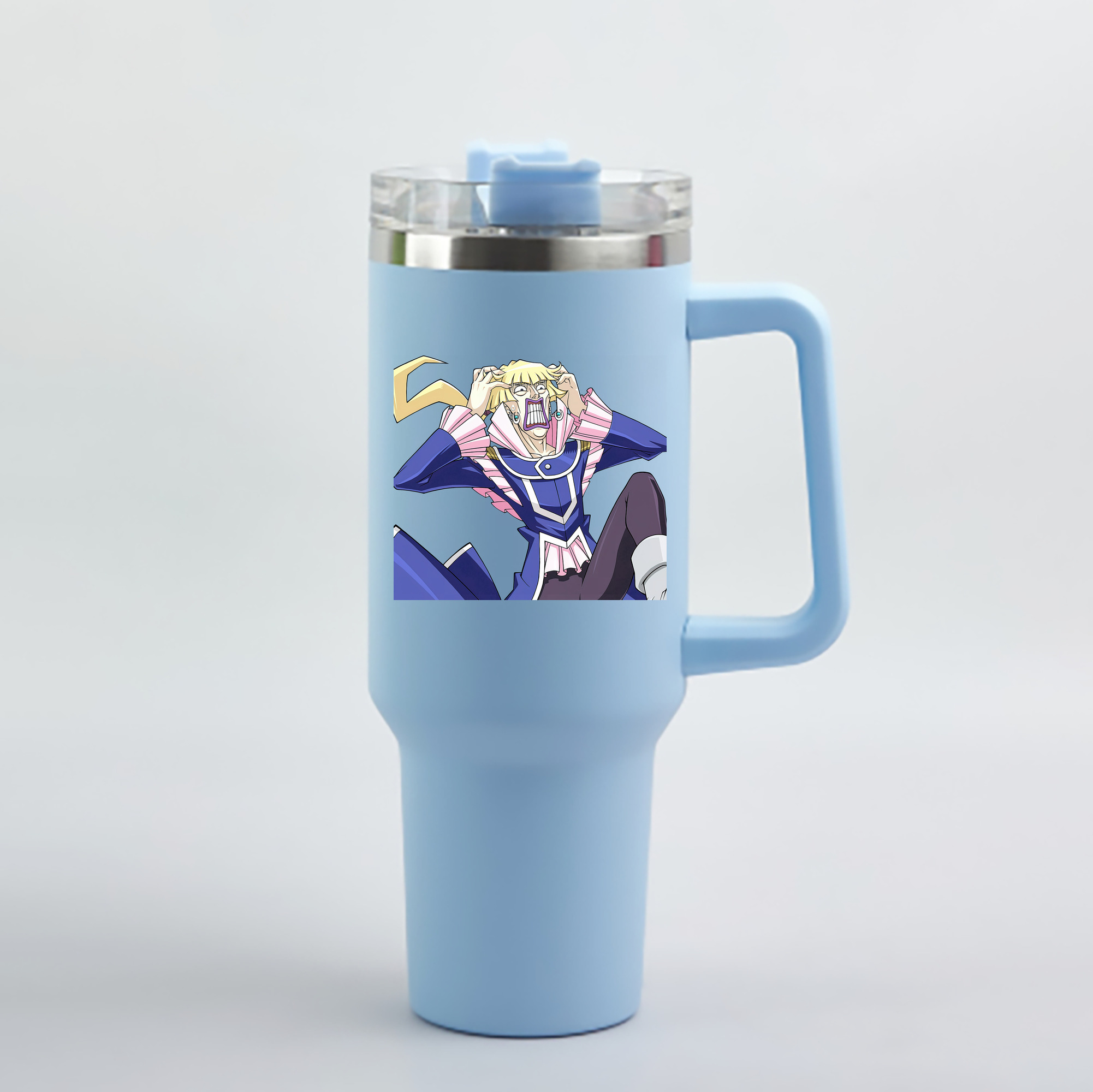 （画像用） 遊☆戯☆王 Yu-Gi-Oh! 1200mL車用タンブラー - クリスタルステッカー（プラスチックストロー付き）