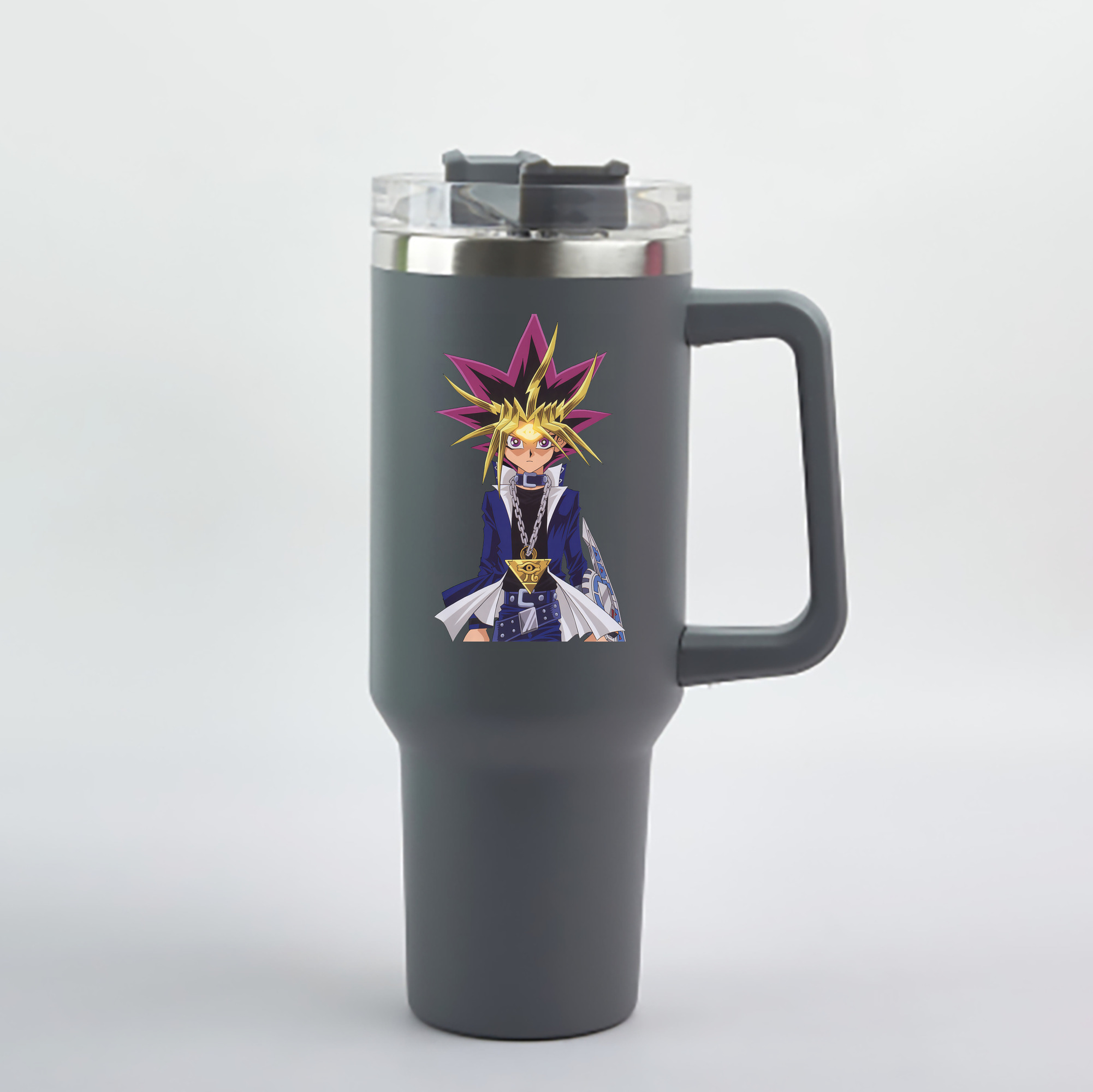 （画像用） 遊☆戯☆王 Yu-Gi-Oh! 1200mL車用タンブラー - クリスタルステッカー（プラスチックストロー付き）