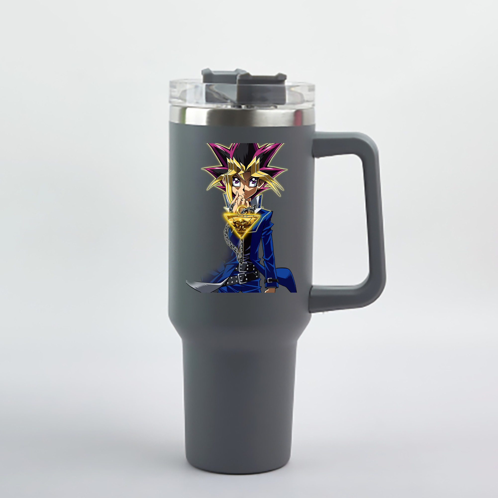 （画像用） 遊☆戯☆王 Yu-Gi-Oh! 1200mL車用タンブラー - クリスタルステッカー（プラスチックストロー付き）