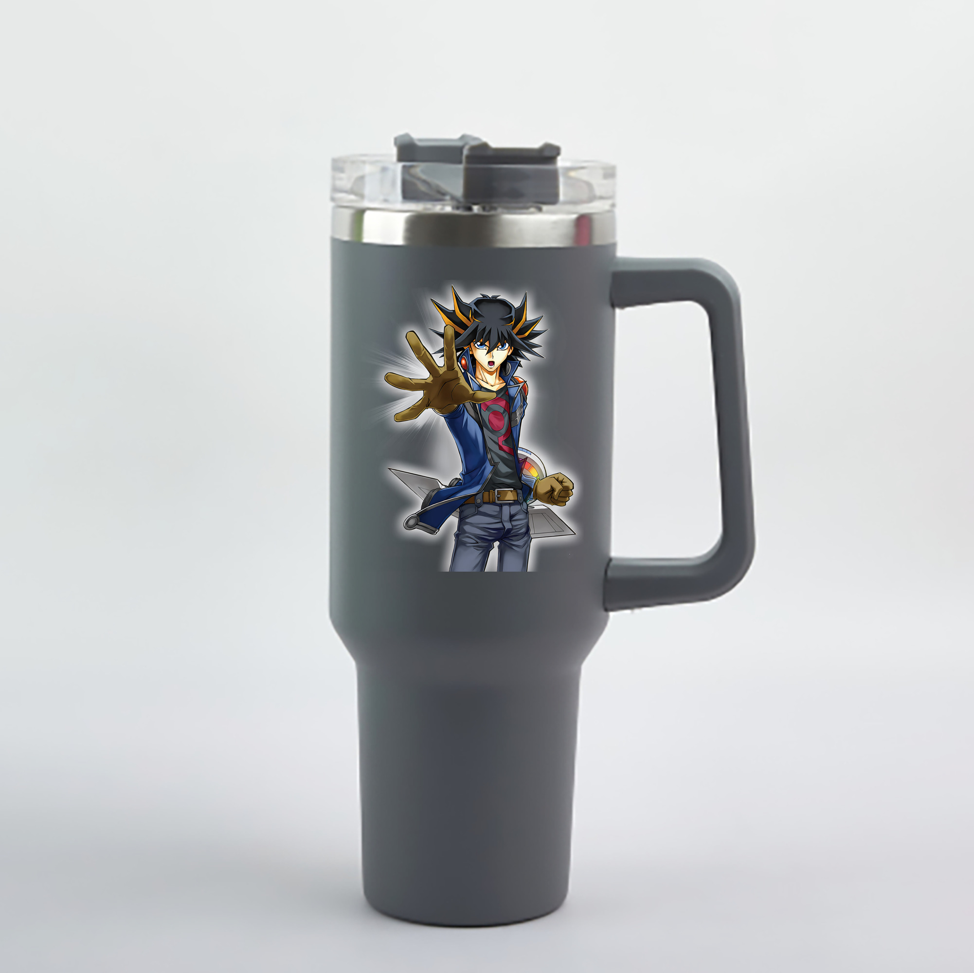 （画像用） 遊☆戯☆王 Yu-Gi-Oh! 1200mL車用タンブラー - クリスタルステッカー（プラスチックストロー付き）