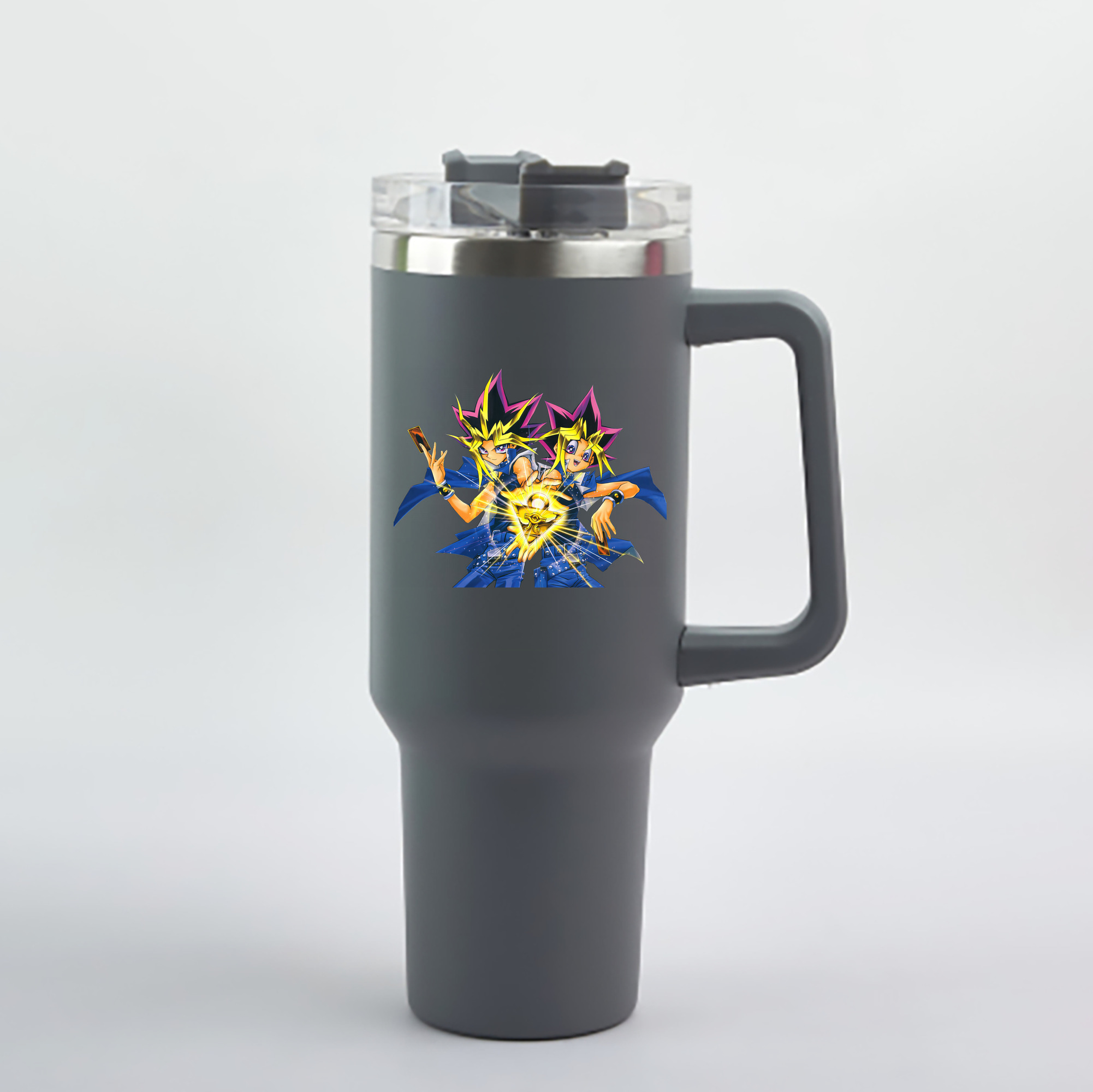 （画像用） 遊☆戯☆王 Yu-Gi-Oh! 1200mL車用タンブラー - クリスタルステッカー（プラスチックストロー付き）