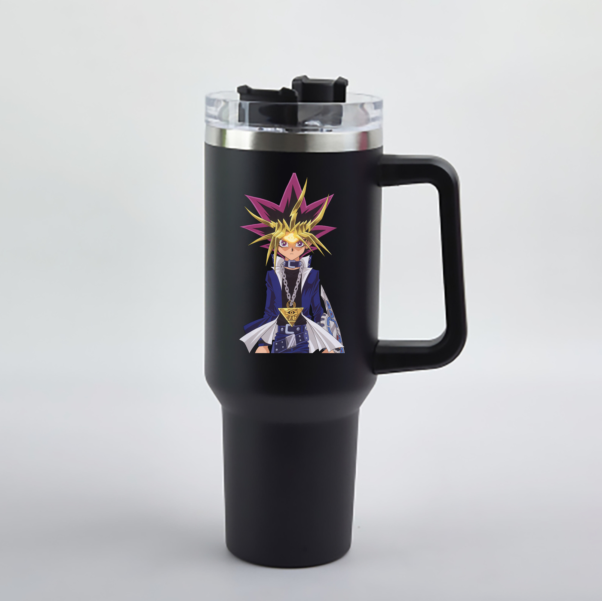 （画像用） 遊☆戯☆王 Yu-Gi-Oh! 1200mL車用タンブラー - クリスタルステッカー（プラスチックストロー付き）