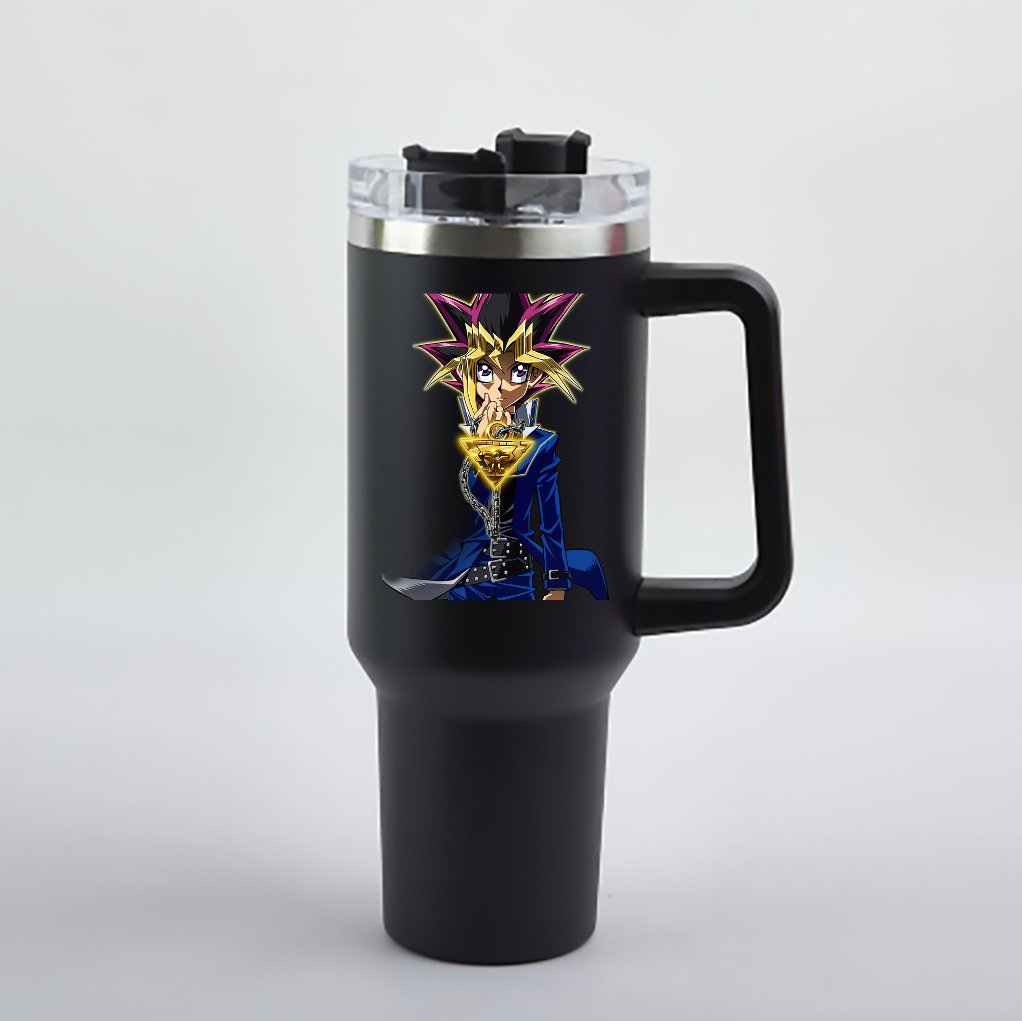 （画像用） 遊☆戯☆王 Yu-Gi-Oh! 1200mL車用タンブラー - クリスタルステッカー（プラスチックストロー付き）