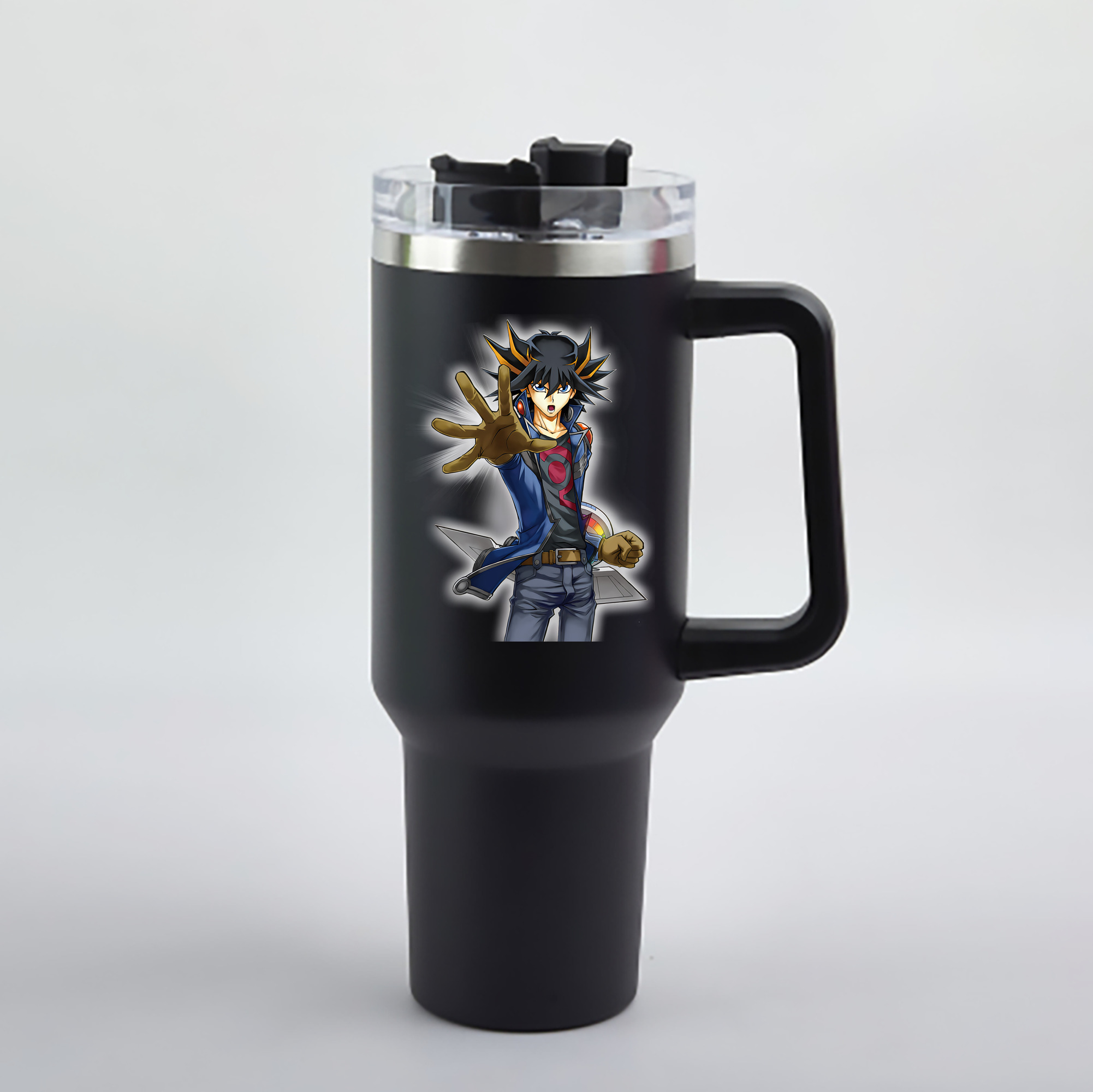 （画像用） 遊☆戯☆王 Yu-Gi-Oh! 1200mL車用タンブラー - クリスタルステッカー（プラスチックストロー付き）