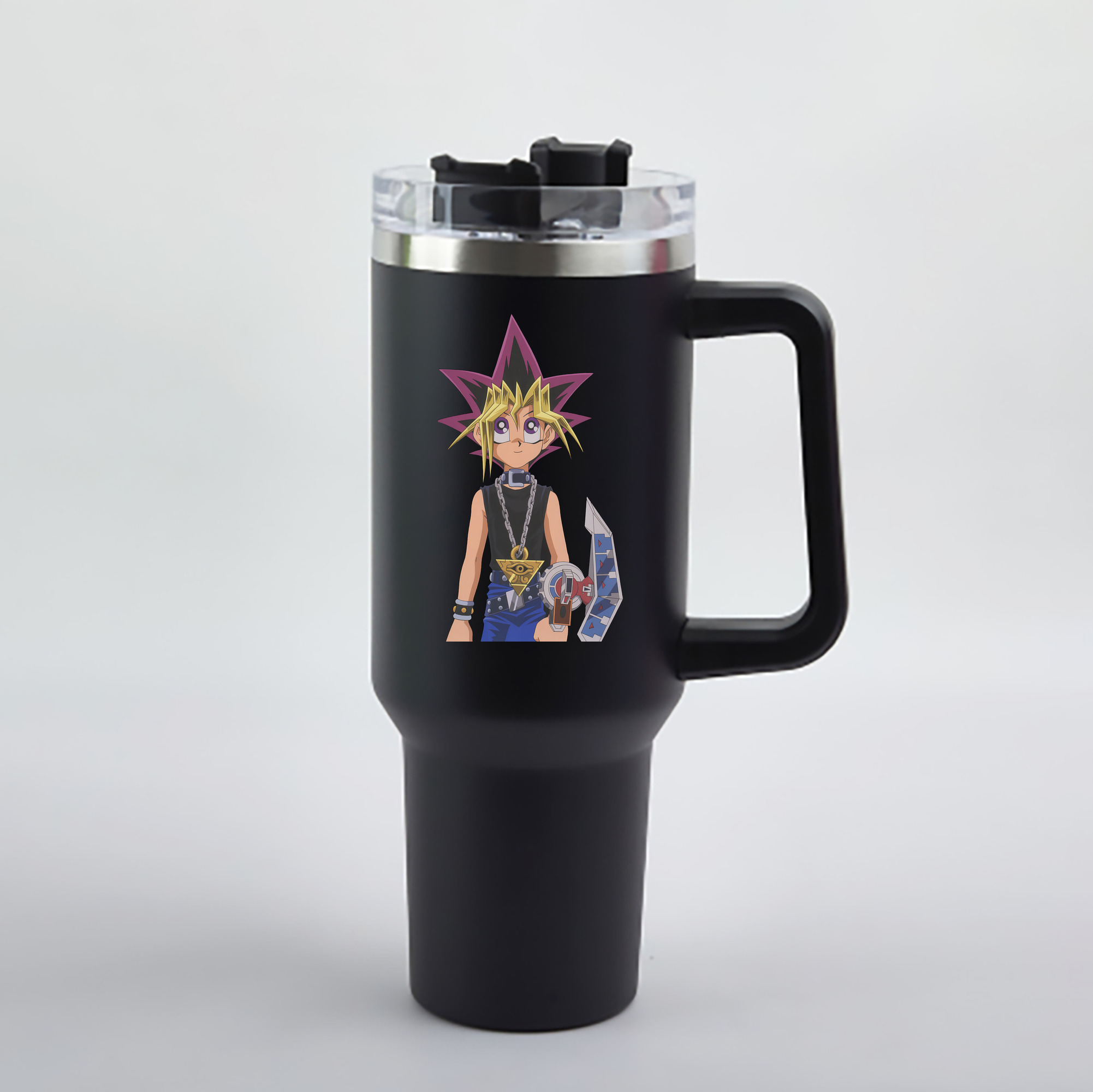 （画像用） 遊☆戯☆王 Yu-Gi-Oh! 1200mL車用タンブラー - クリスタルステッカー（プラスチックストロー付き）