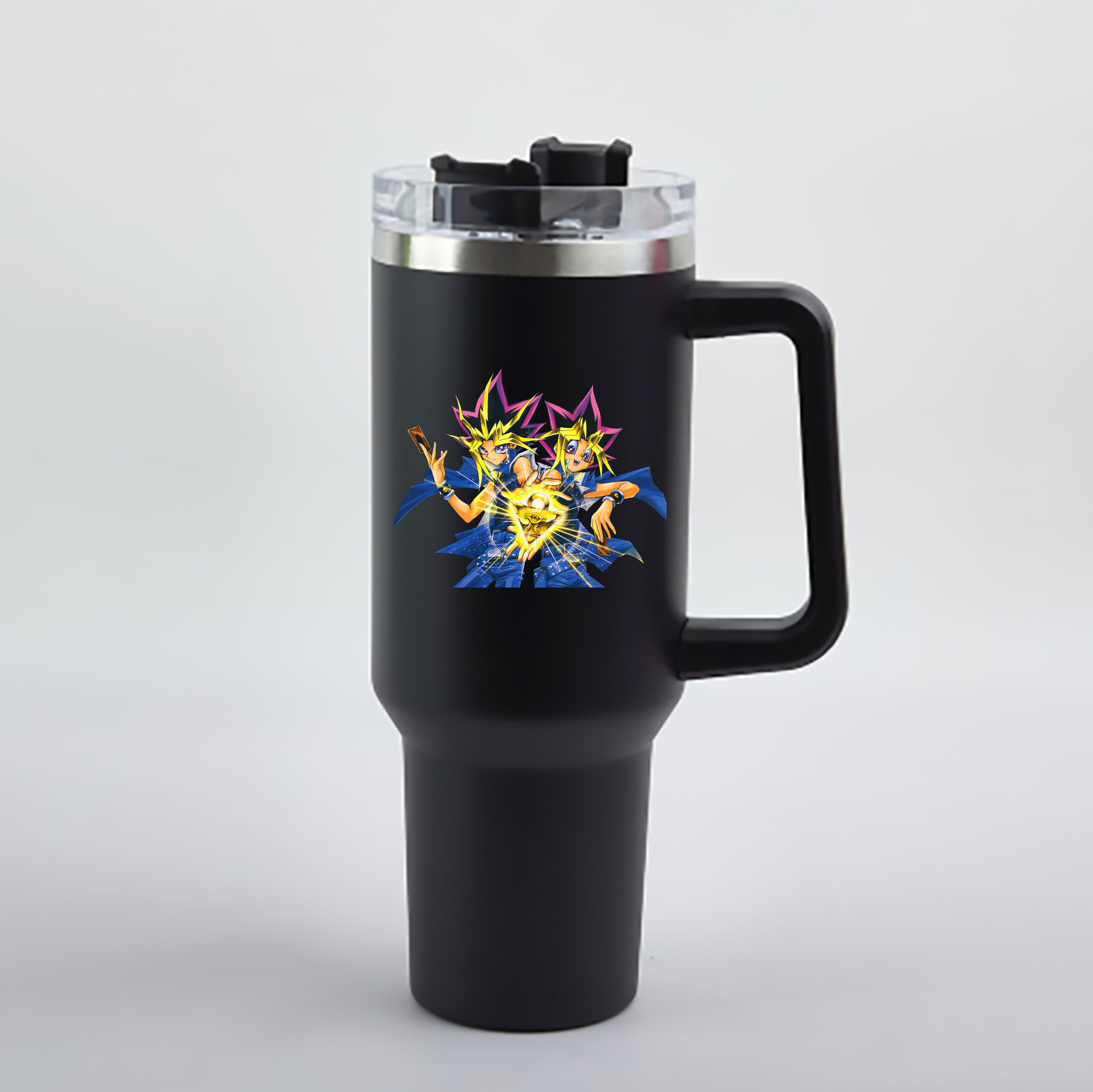 （画像用） 遊☆戯☆王 Yu-Gi-Oh! 1200mL車用タンブラー - クリスタルステッカー（プラスチックストロー付き）