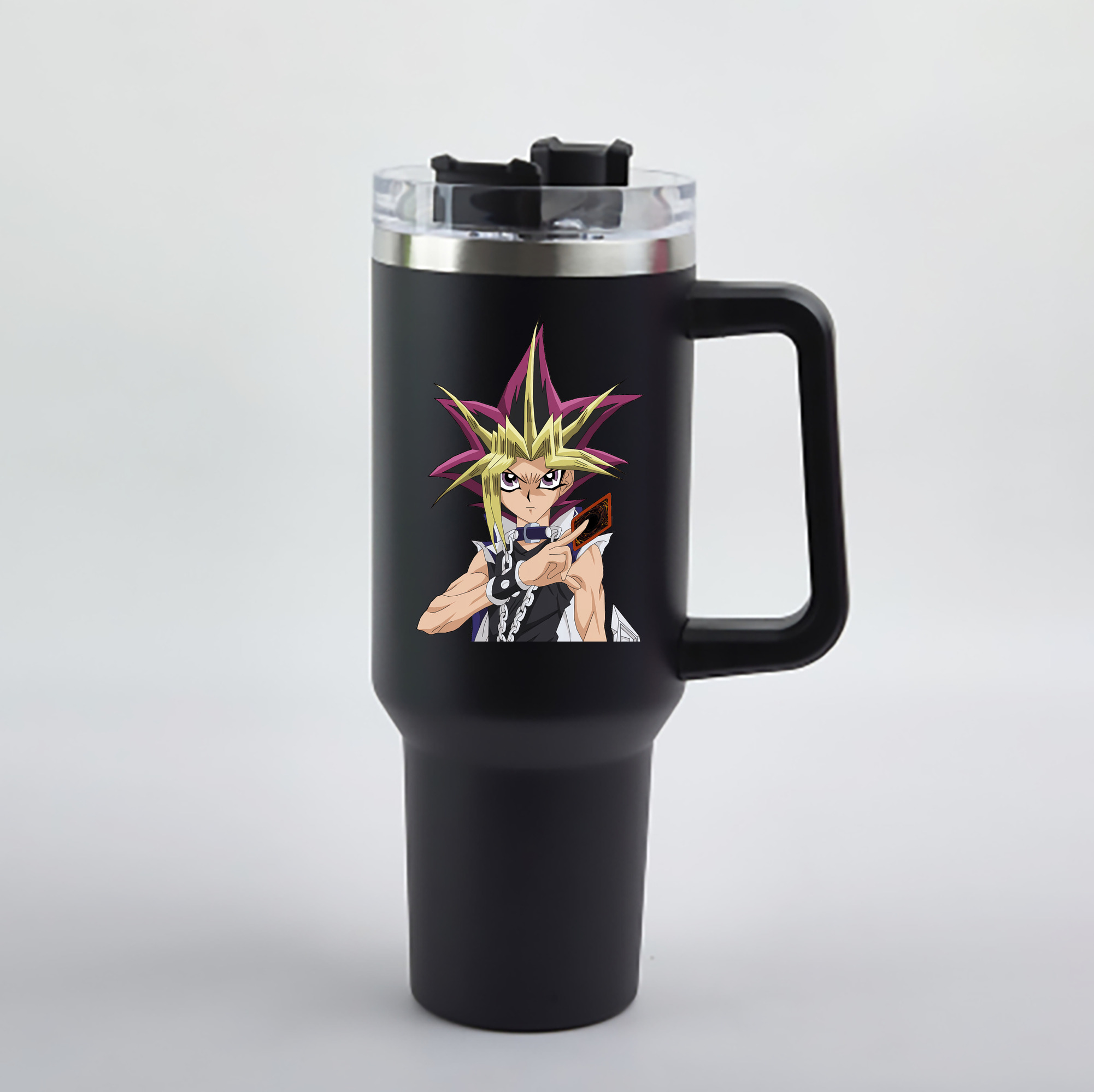 （画像用） 遊☆戯☆王 Yu-Gi-Oh! 1200mL車用タンブラー - クリスタルステッカー（プラスチックストロー付き）