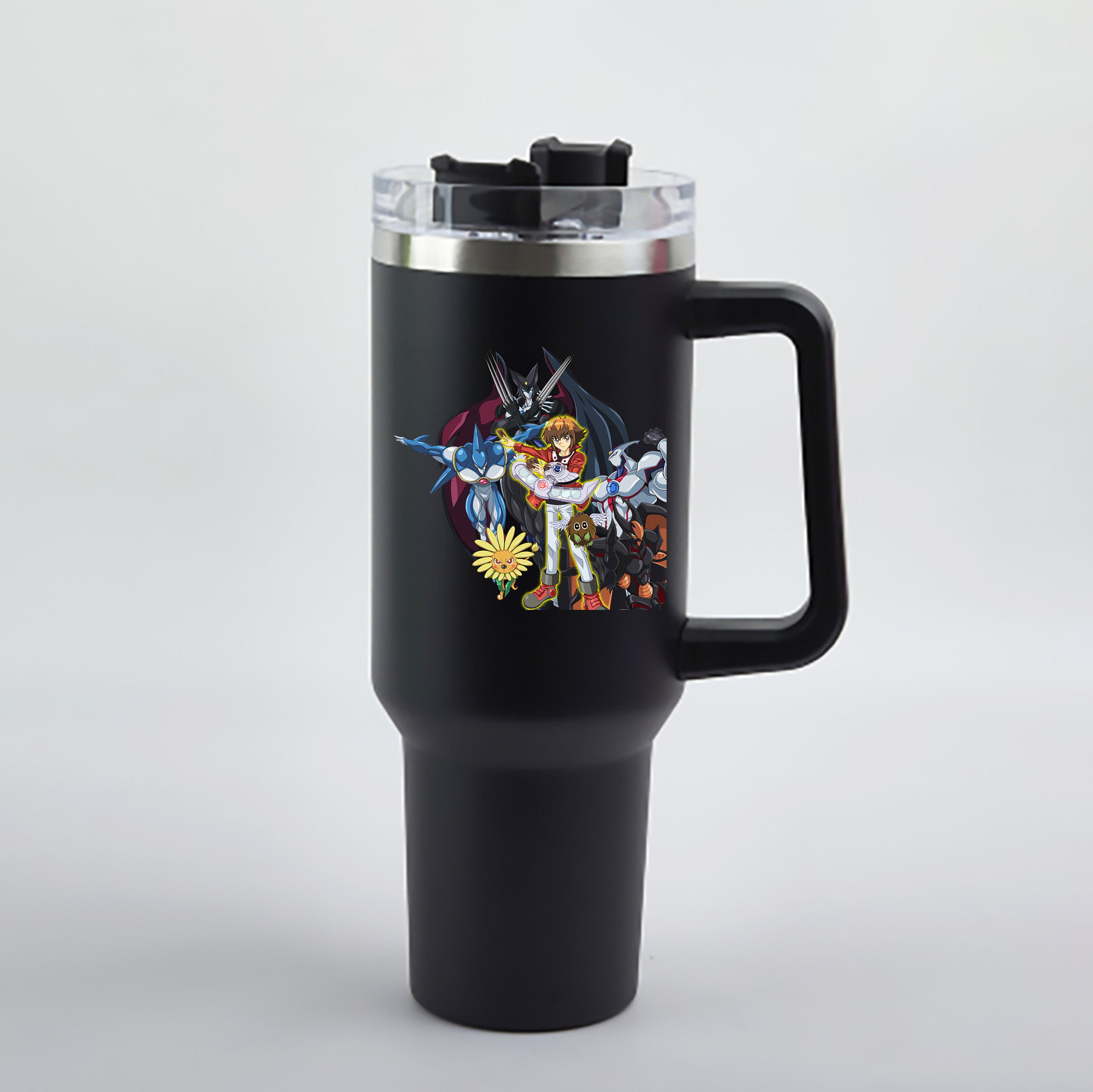 （画像用） 遊☆戯☆王 Yu-Gi-Oh! 1200mL車用タンブラー - クリスタルステッカー（プラスチックストロー付き）