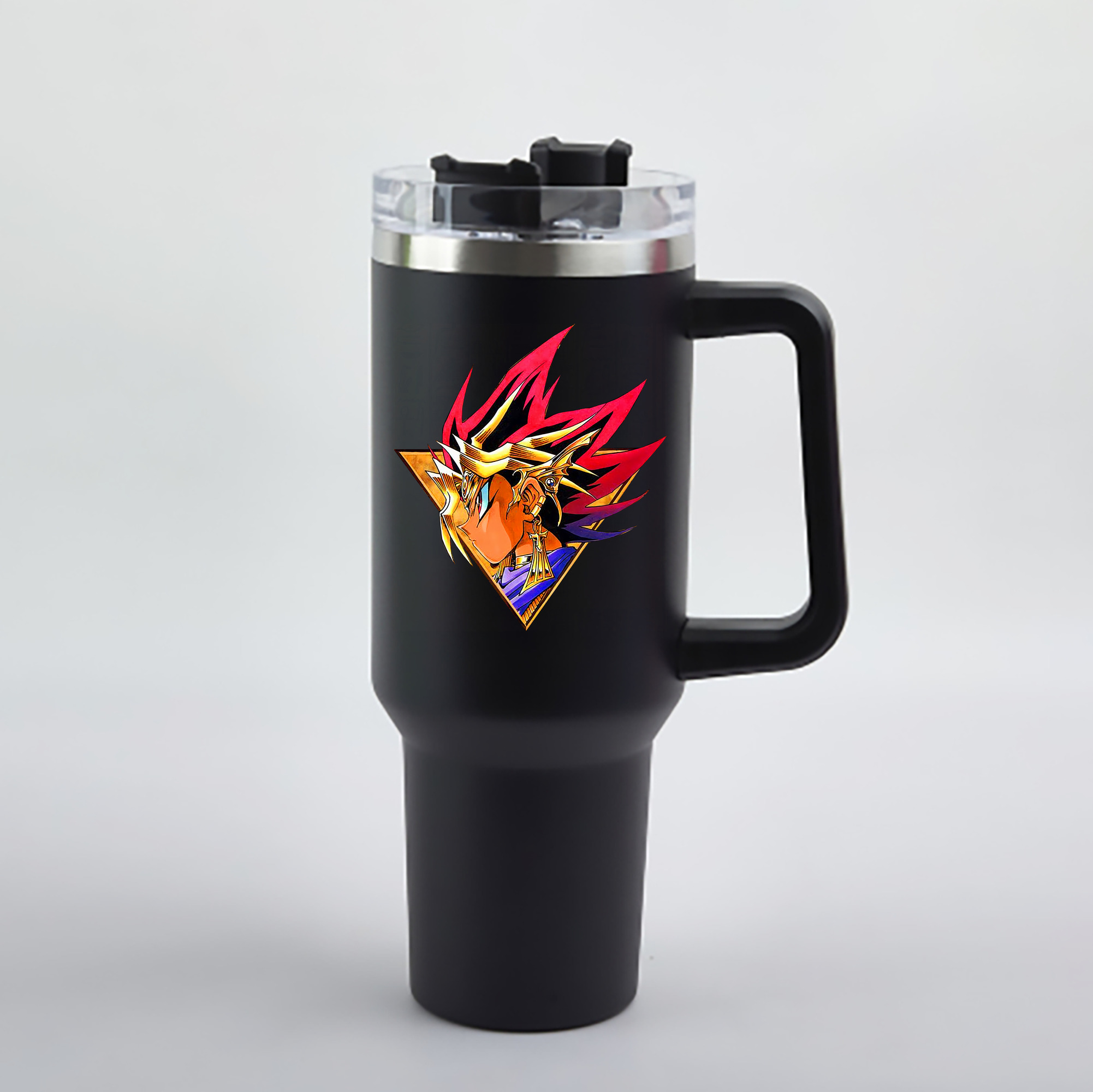 （画像用） 遊☆戯☆王 Yu-Gi-Oh! 1200mL車用タンブラー - クリスタルステッカー（プラスチックストロー付き）