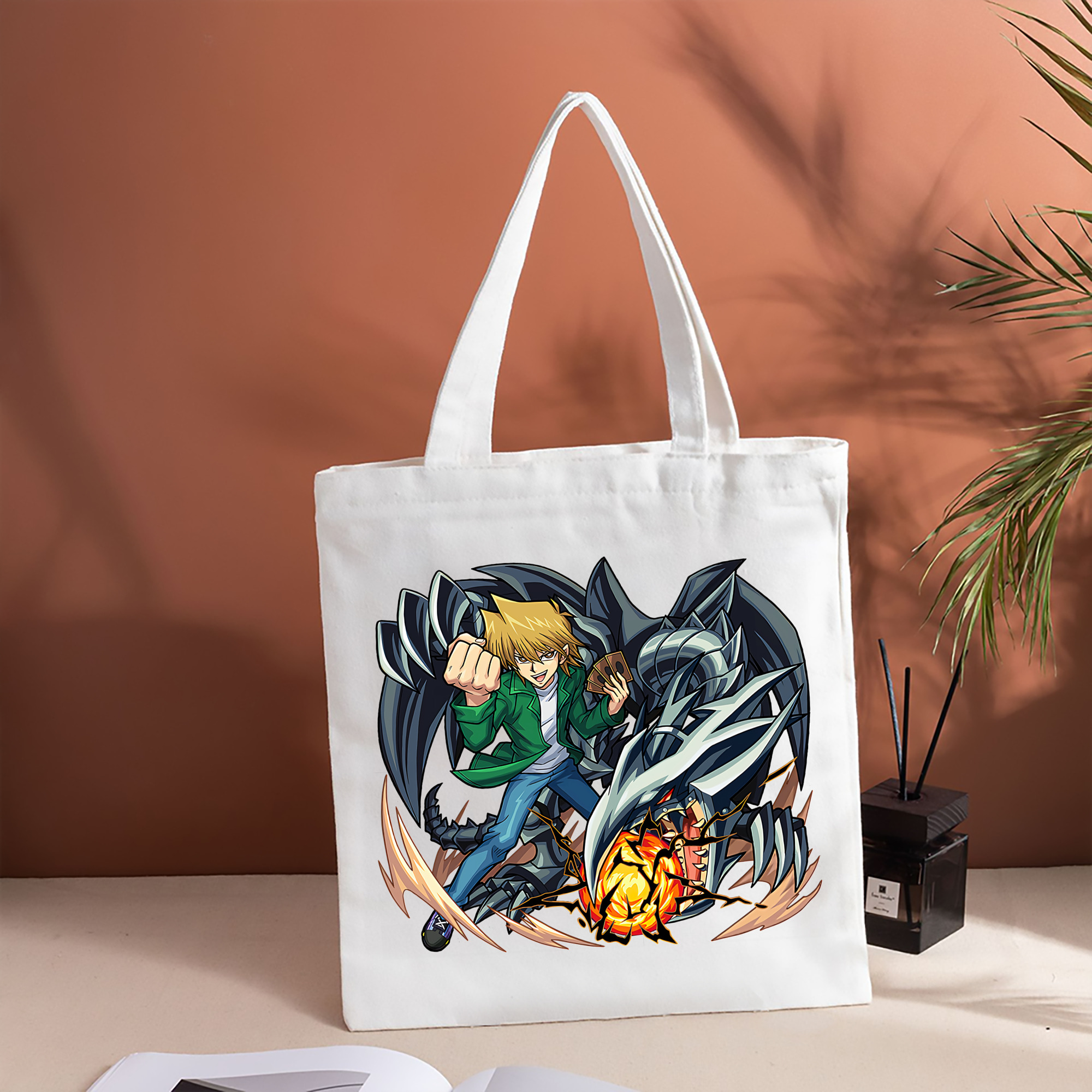 遊☆戯☆王 Yu-Gi-Oh! 縦型キャンバス生地手提げバッグ　トートバッグ