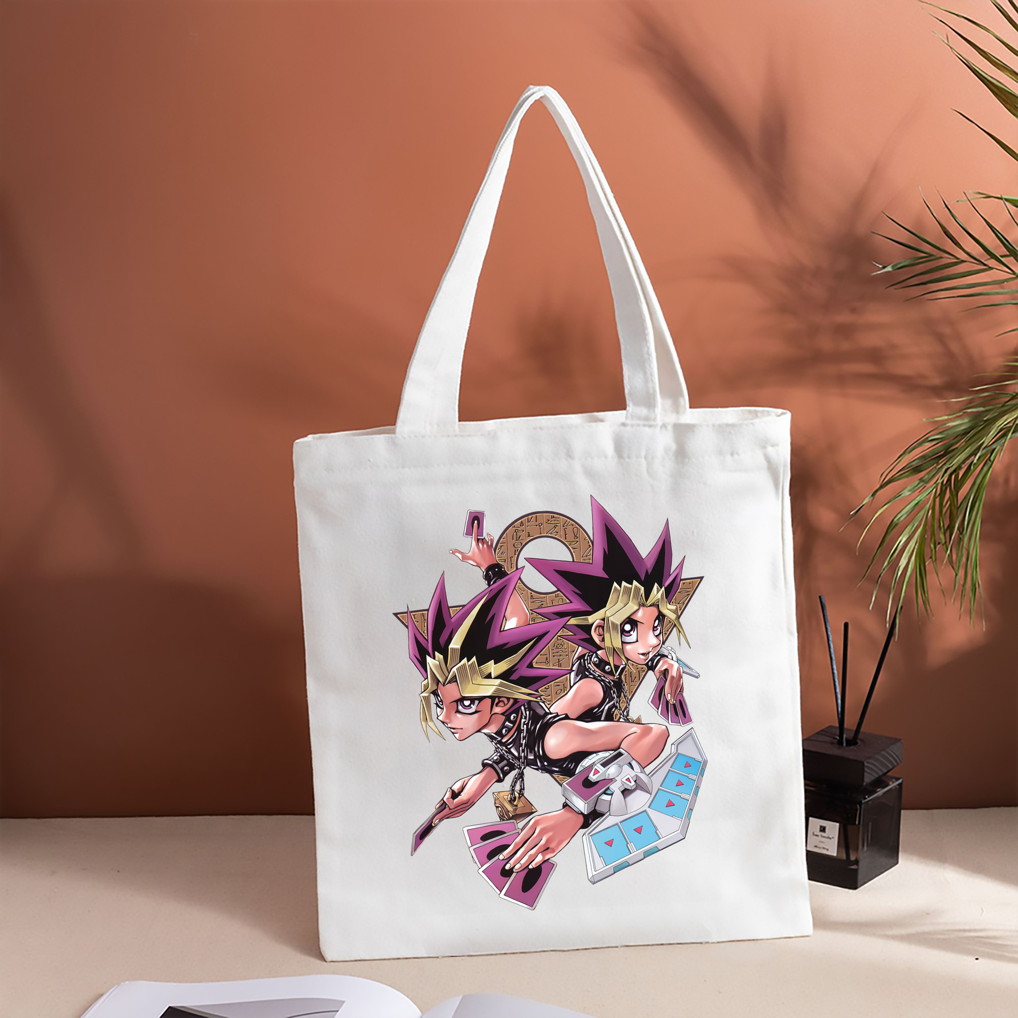 遊☆戯☆王 Yu-Gi-Oh! 縦型キャンバス生地手提げバッグ　トートバッグ