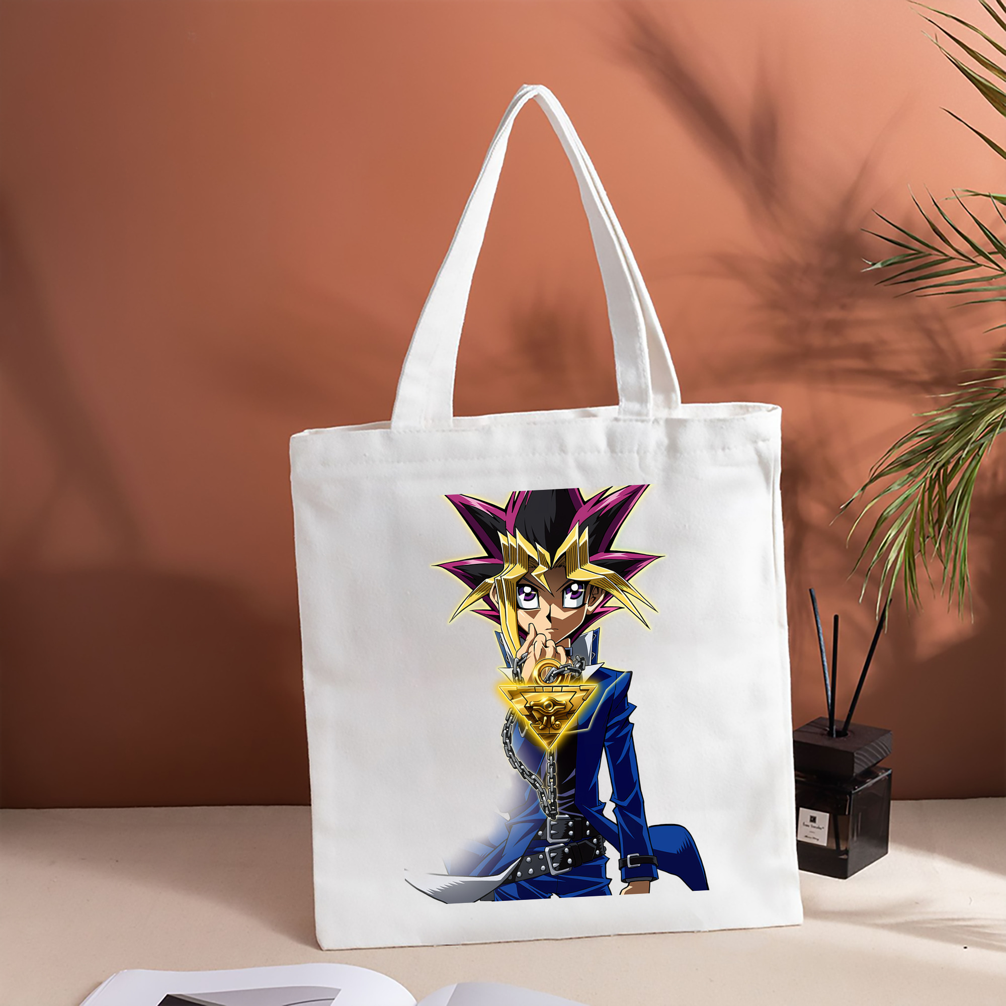 遊☆戯☆王 Yu-Gi-Oh! 縦型キャンバス生地手提げバッグ　トートバッグ