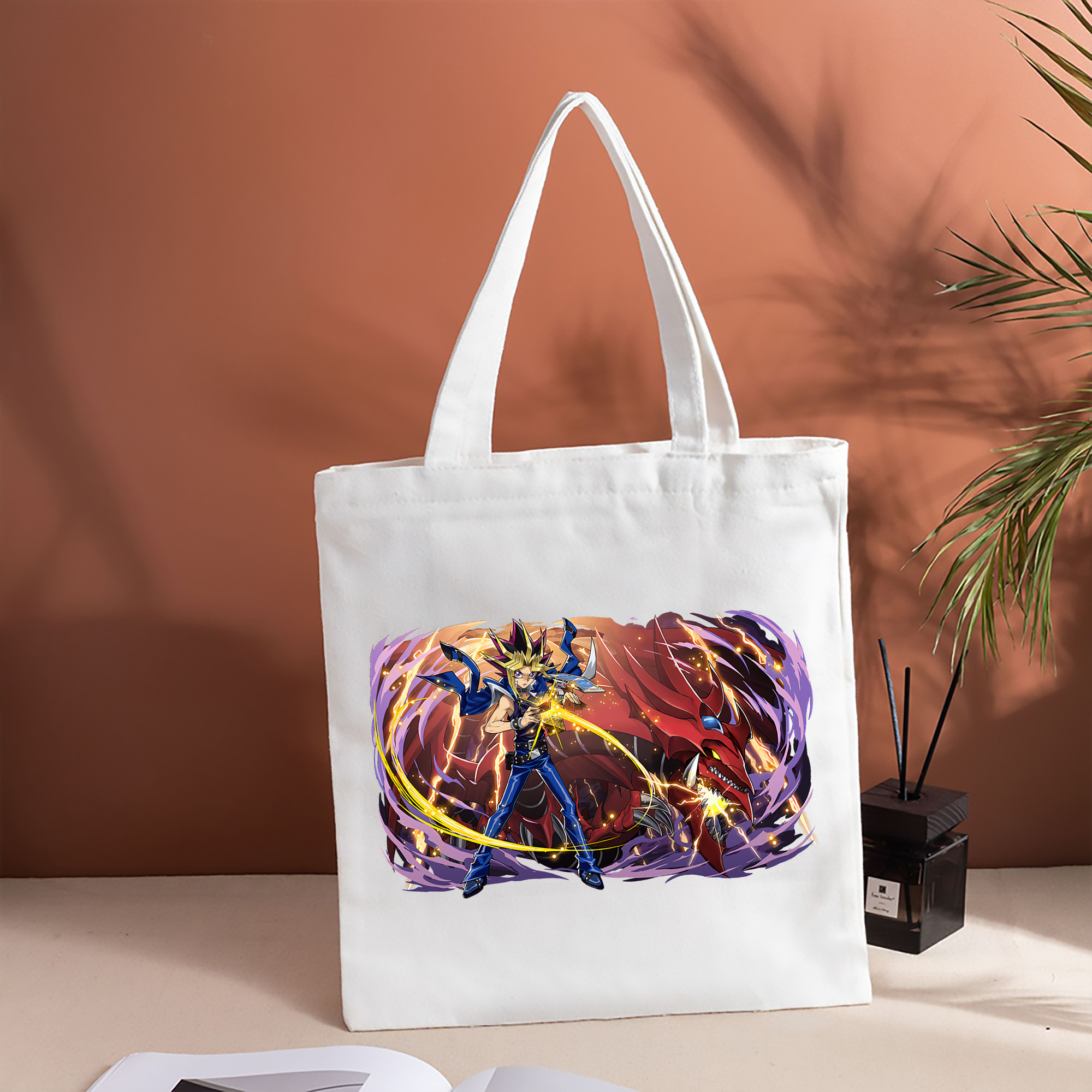 遊☆戯☆王 Yu-Gi-Oh! 縦型キャンバス生地手提げバッグ　トートバッグ