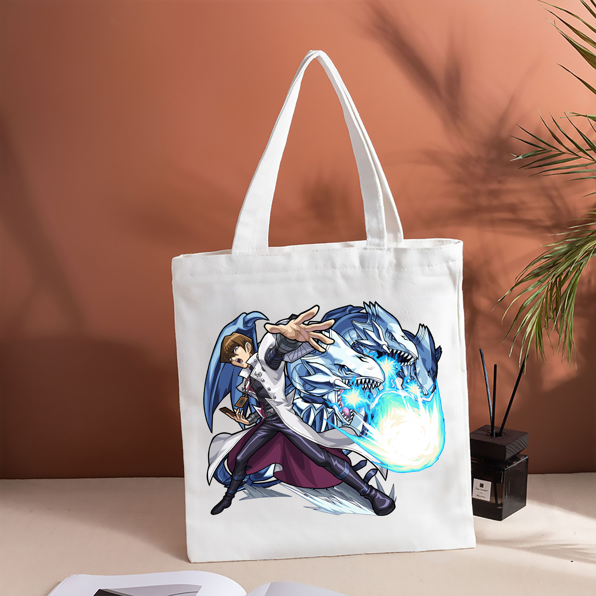 遊☆戯☆王 Yu-Gi-Oh! 縦型キャンバス生地手提げバッグ　トートバッグ