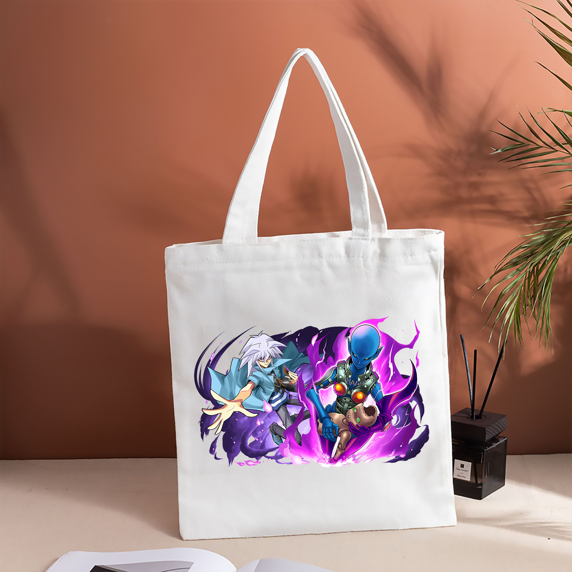 遊☆戯☆王 Yu-Gi-Oh! 縦型キャンバス生地手提げバッグ　トートバッグ