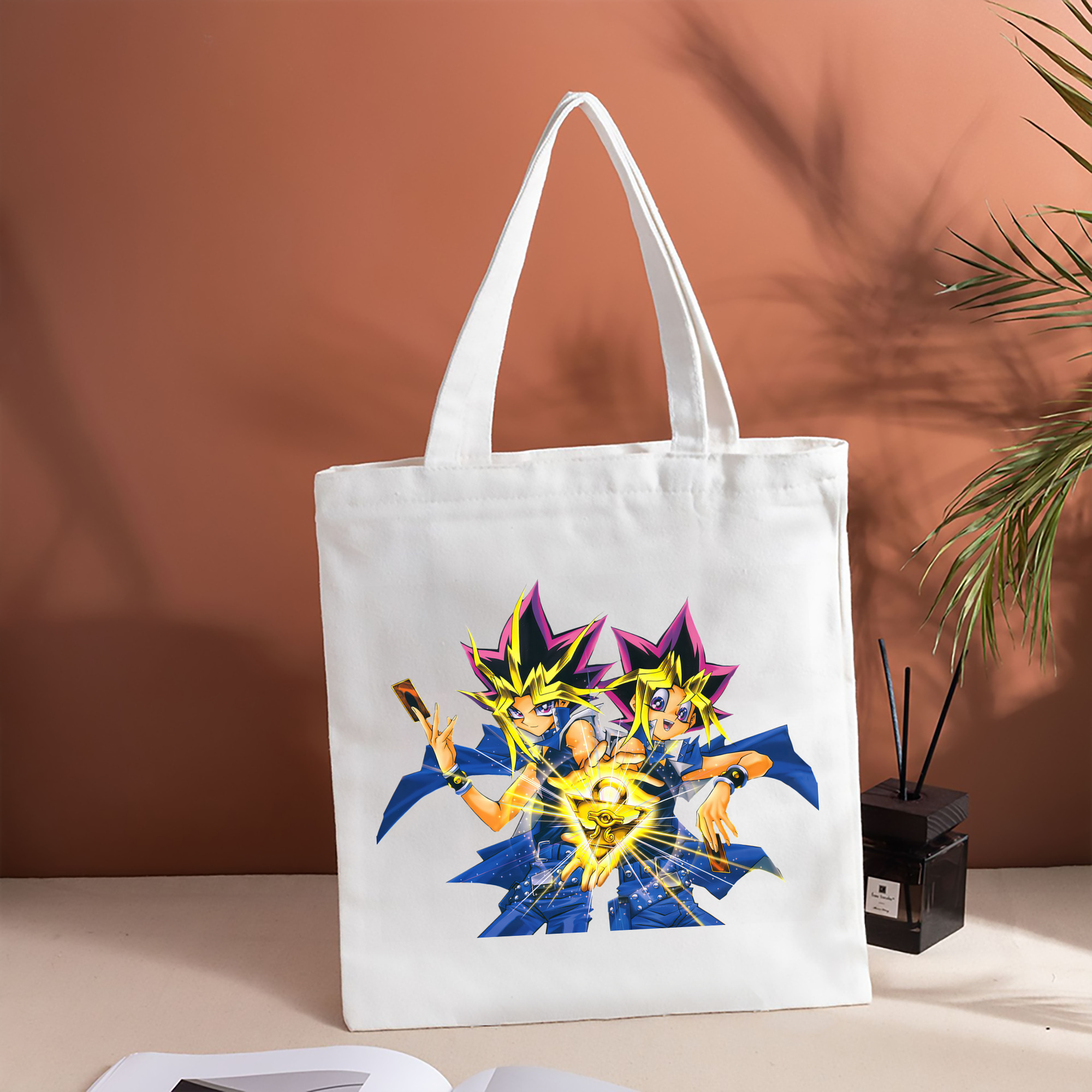 遊☆戯☆王 Yu-Gi-Oh! 縦型キャンバス生地手提げバッグ　トートバッグ