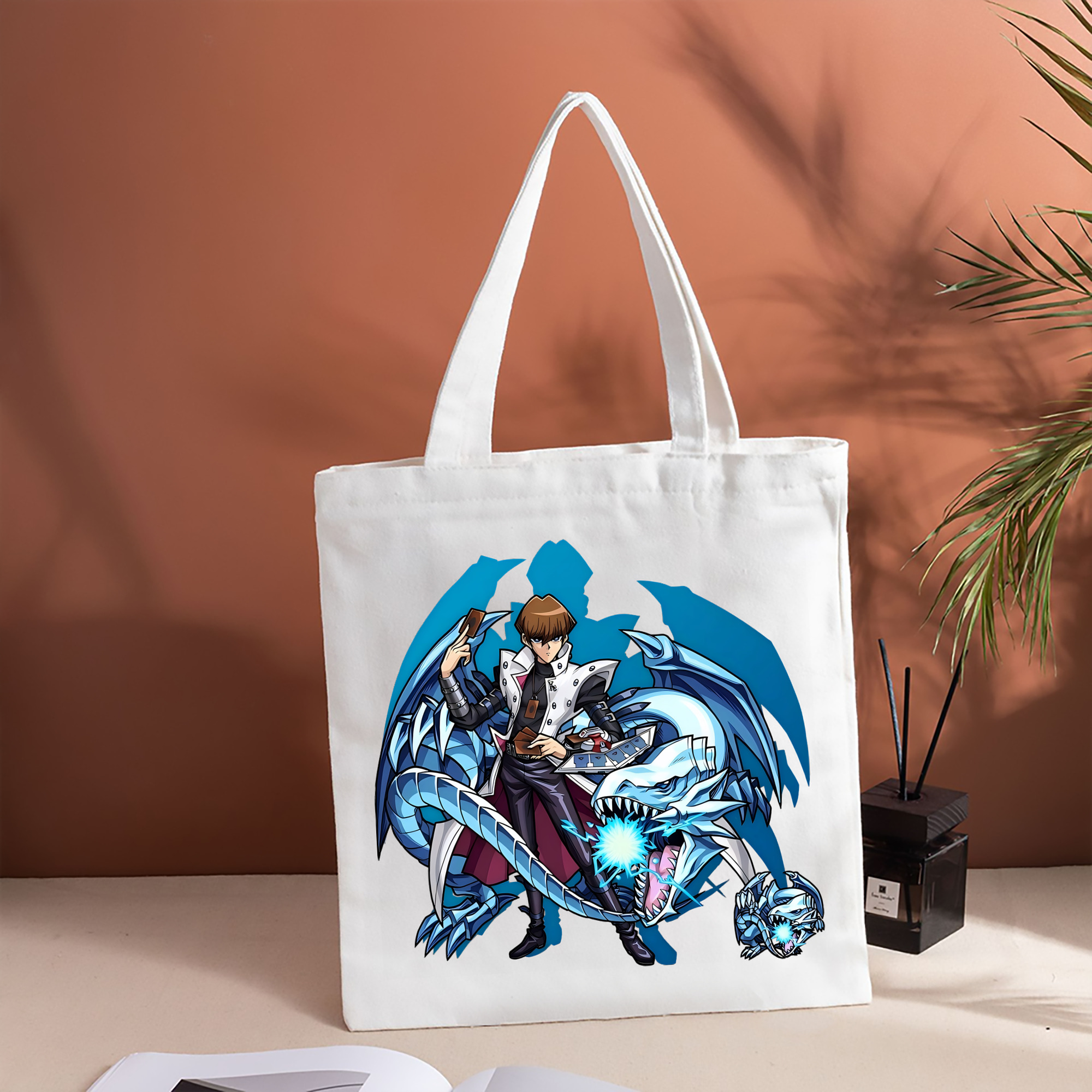 遊☆戯☆王 Yu-Gi-Oh! 縦型キャンバス生地手提げバッグ　トートバッグ