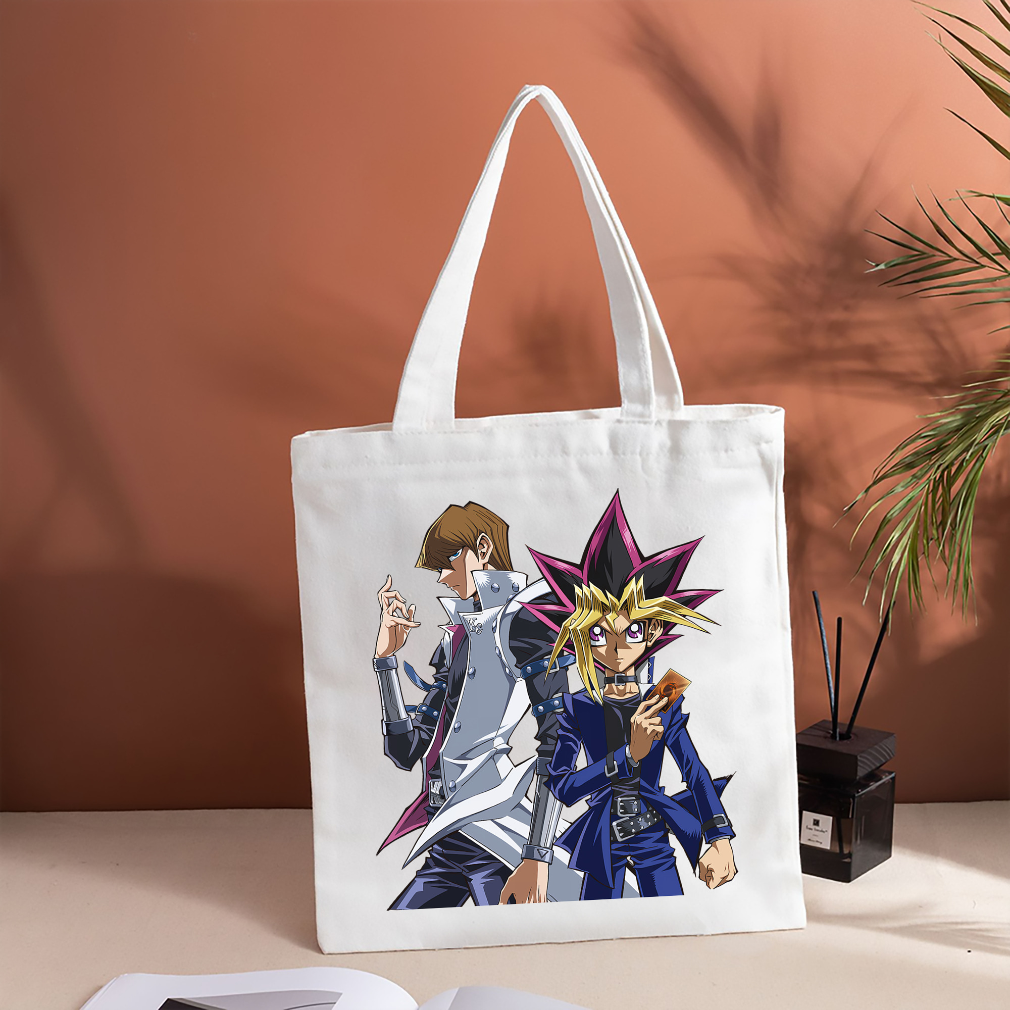 遊☆戯☆王 Yu-Gi-Oh! 縦型キャンバス生地手提げバッグ　トートバッグ