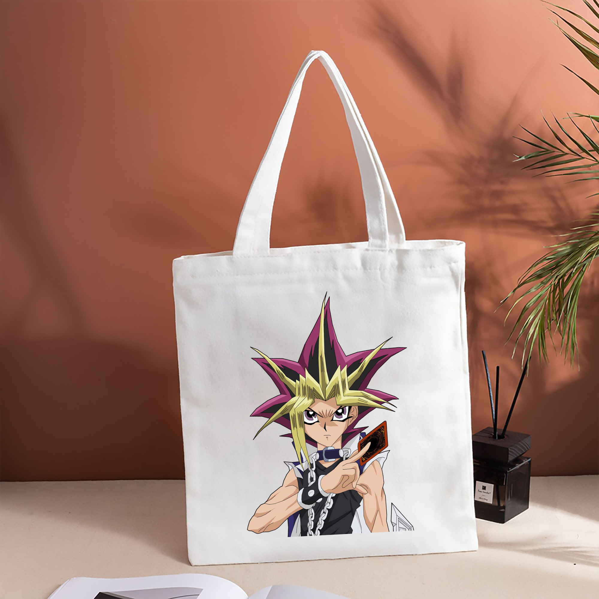 遊☆戯☆王 Yu-Gi-Oh! 縦型キャンバス生地手提げバッグ　トートバッグ