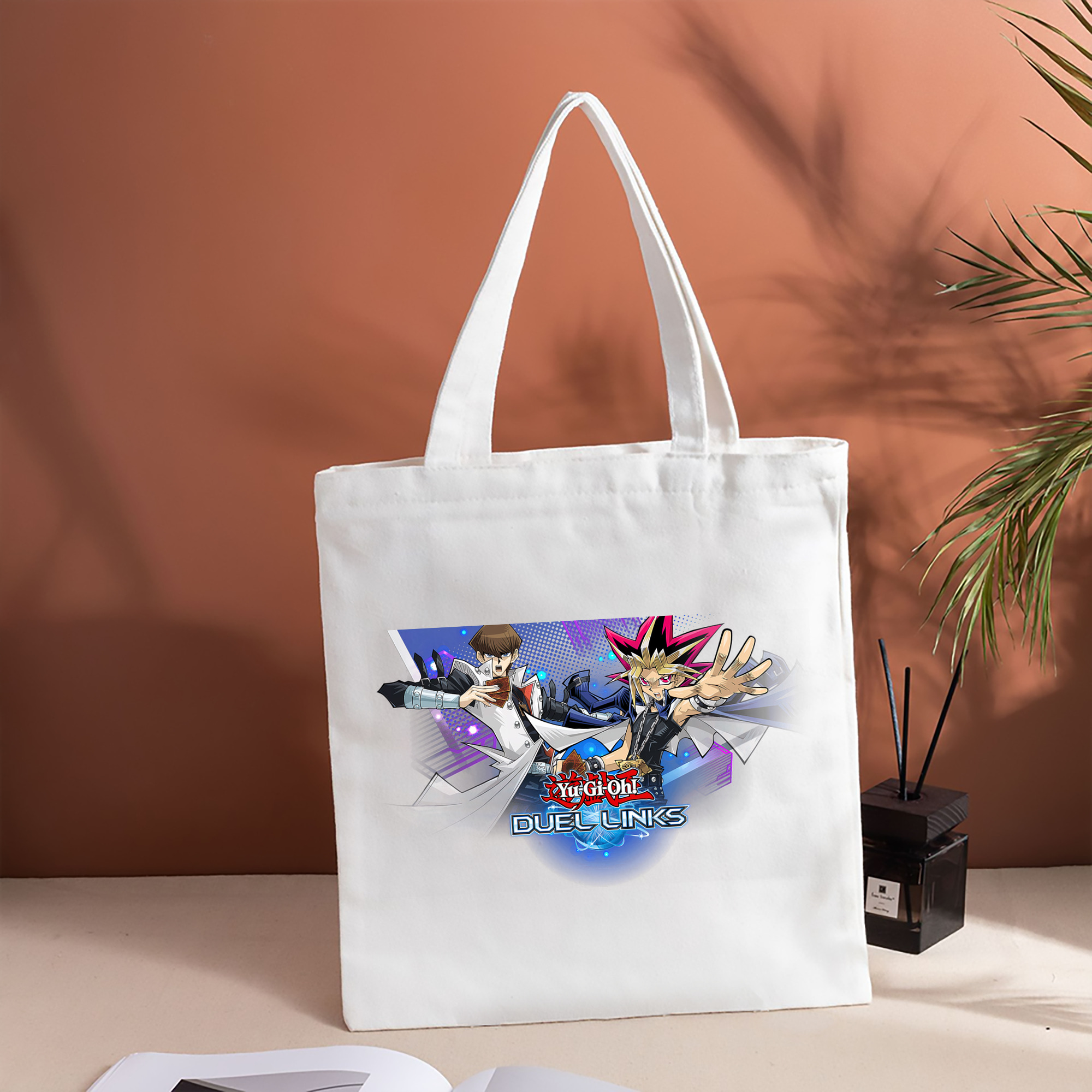 遊☆戯☆王 Yu-Gi-Oh! 縦型キャンバス生地手提げバッグ　トートバッグ