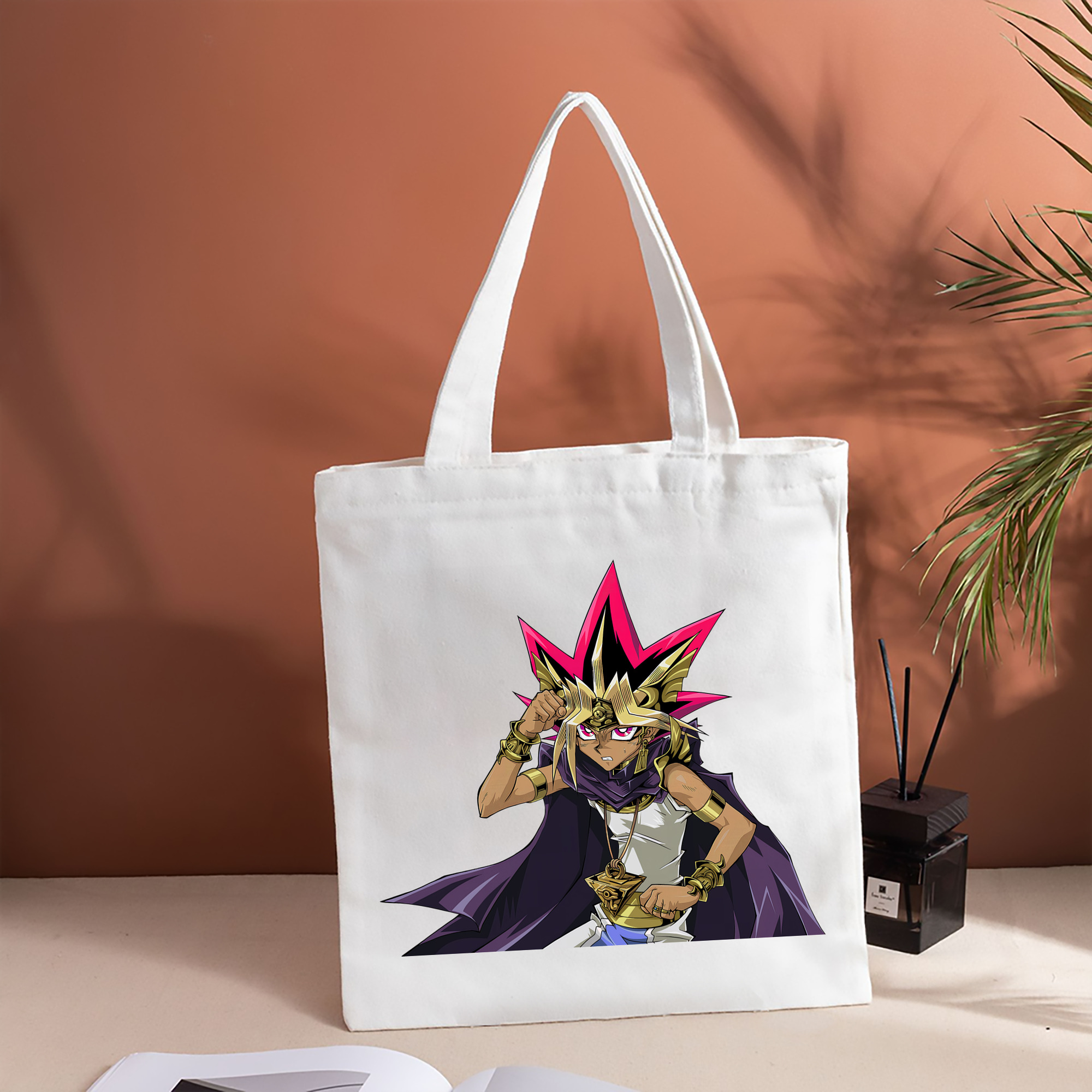 遊☆戯☆王 Yu-Gi-Oh! 縦型キャンバス生地手提げバッグ　トートバッグ