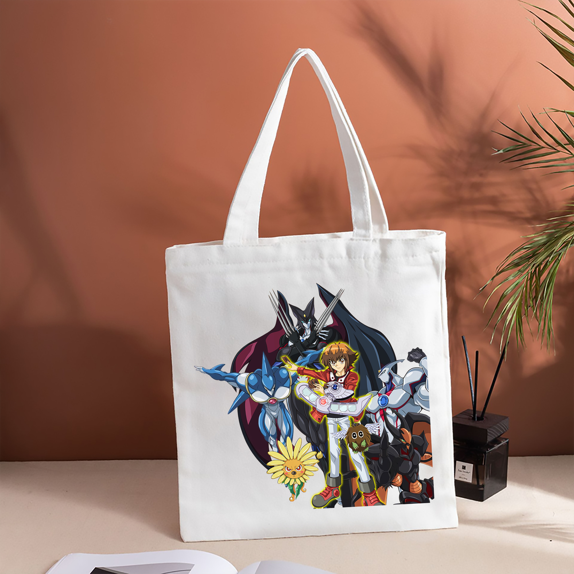 遊☆戯☆王 Yu-Gi-Oh! 縦型キャンバス生地手提げバッグ　トートバッグ