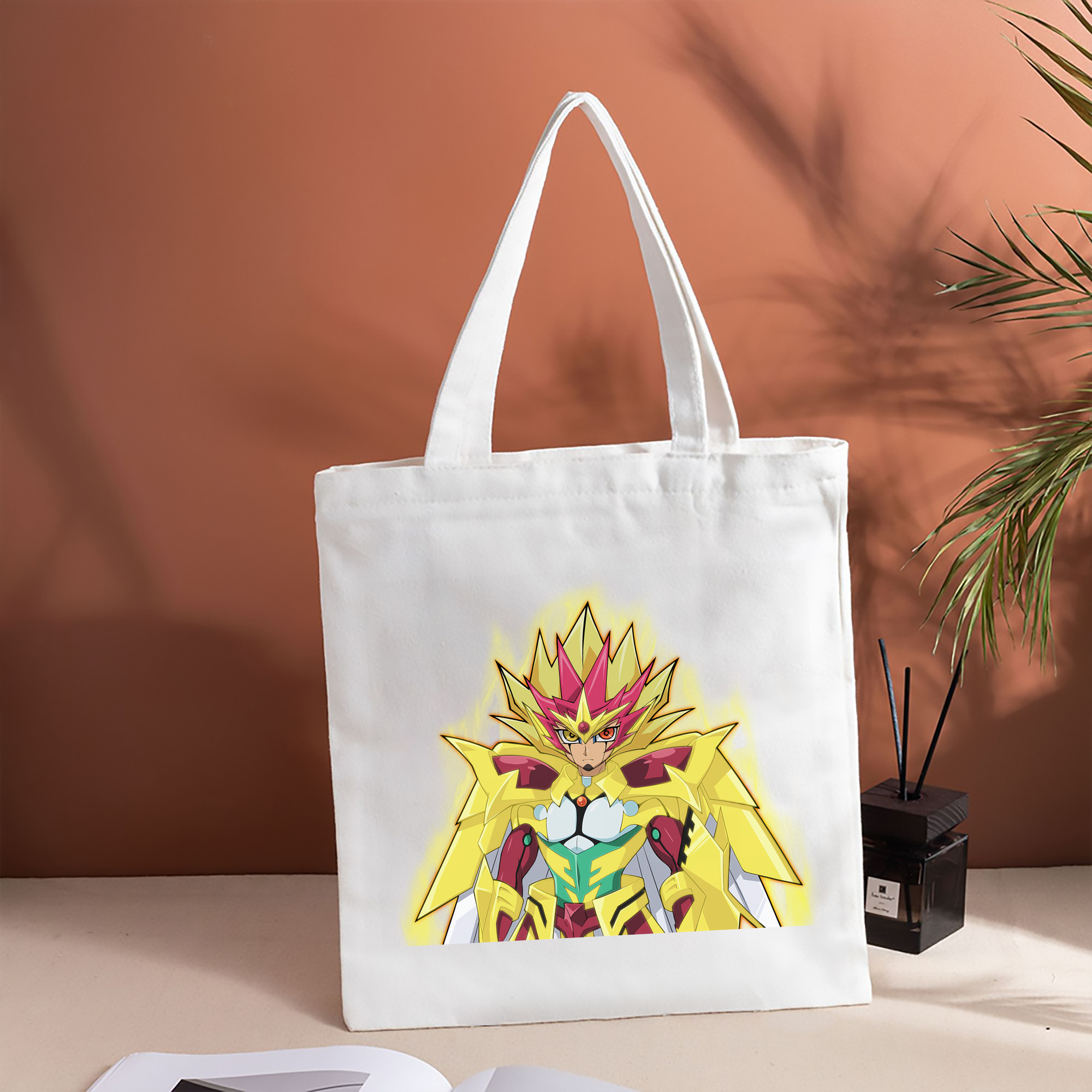 遊☆戯☆王 Yu-Gi-Oh! 縦型キャンバス生地手提げバッグ　トートバッグ