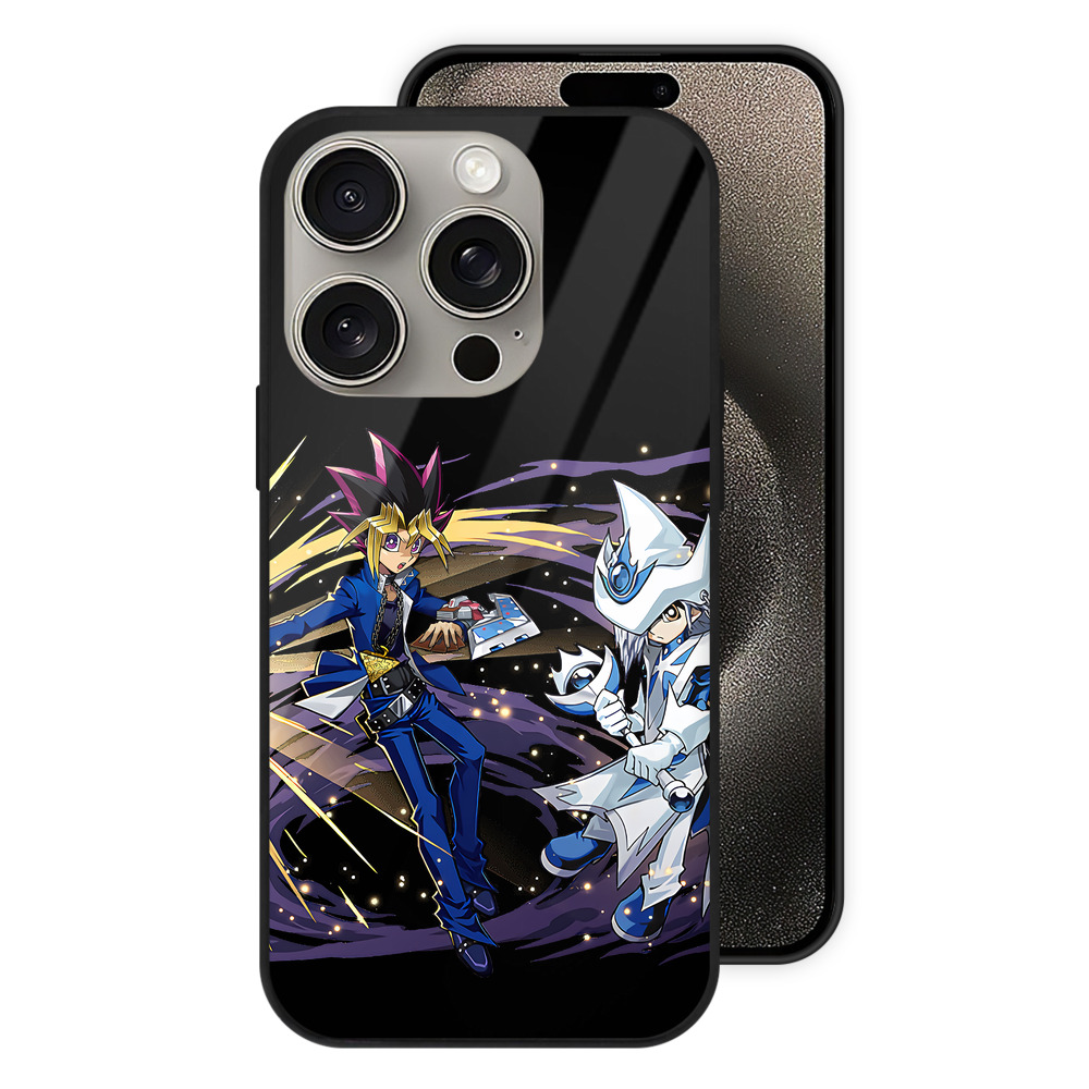 （画像用） 遊☆戯☆王 Yu-Gi-Oh! 【iPhone15Pro対応】スマホケース 耐衝撃＆黄変防止 背面ガラス