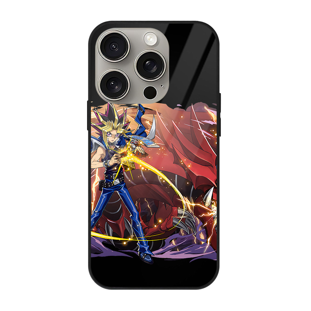 （画像用） 遊☆戯☆王 Yu-Gi-Oh! 【iPhone15Pro対応】スマホケース 耐衝撃＆黄変防止 背面ガラス